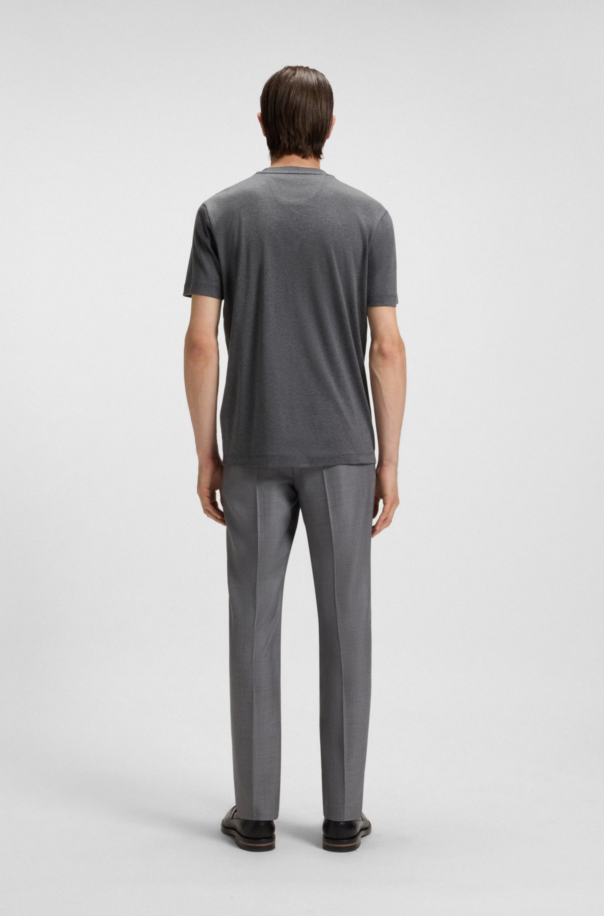 Regular-fit T-shirt in mercerized cotton