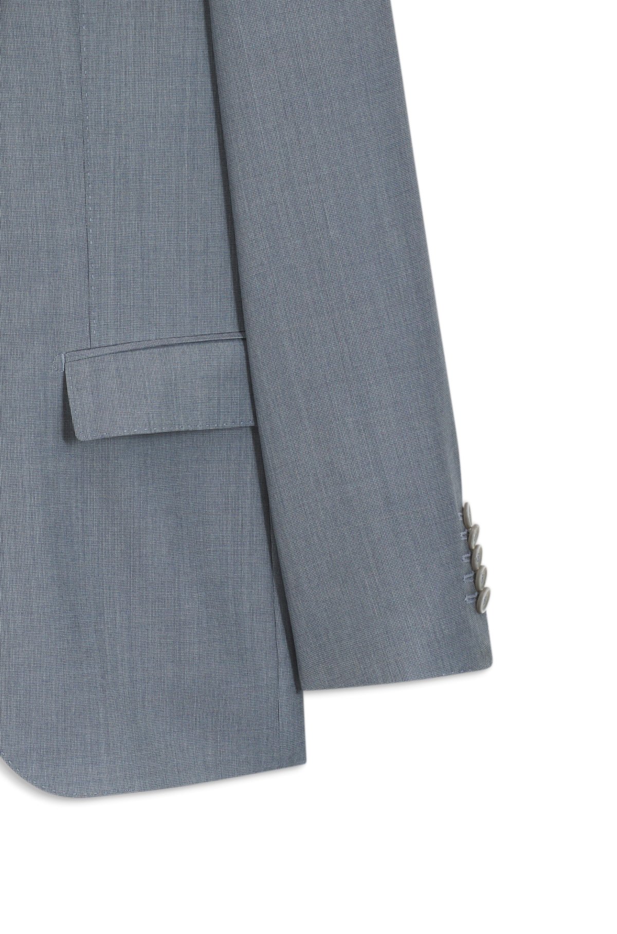 Two-piece slim-fit suit in virgin wool and silk