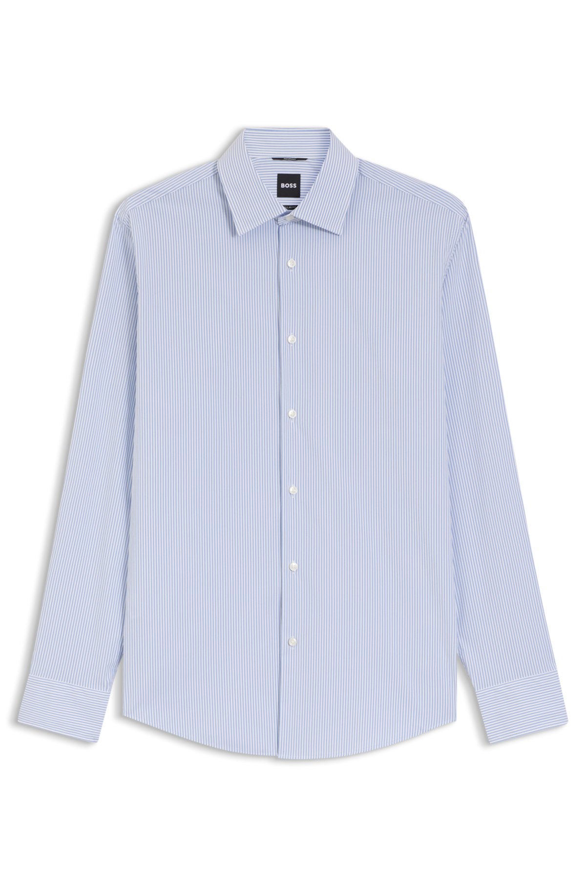 Striped regular-fit shirt in performance-stretch fabric