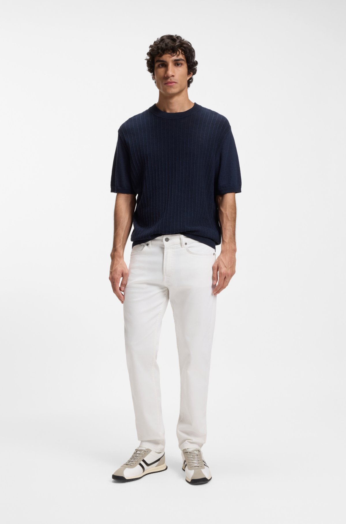 Maine regular-fit jeans in white soft-motion denim