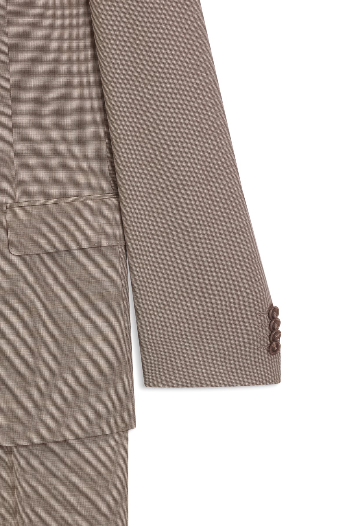 Micro-patterned two-piece slim-fit suit in virgin wool