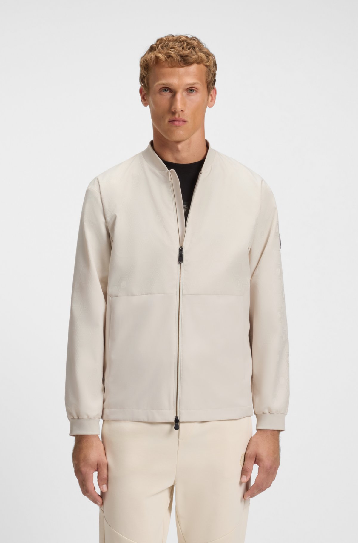 Water-repellent jacket with Double B monogram pattern