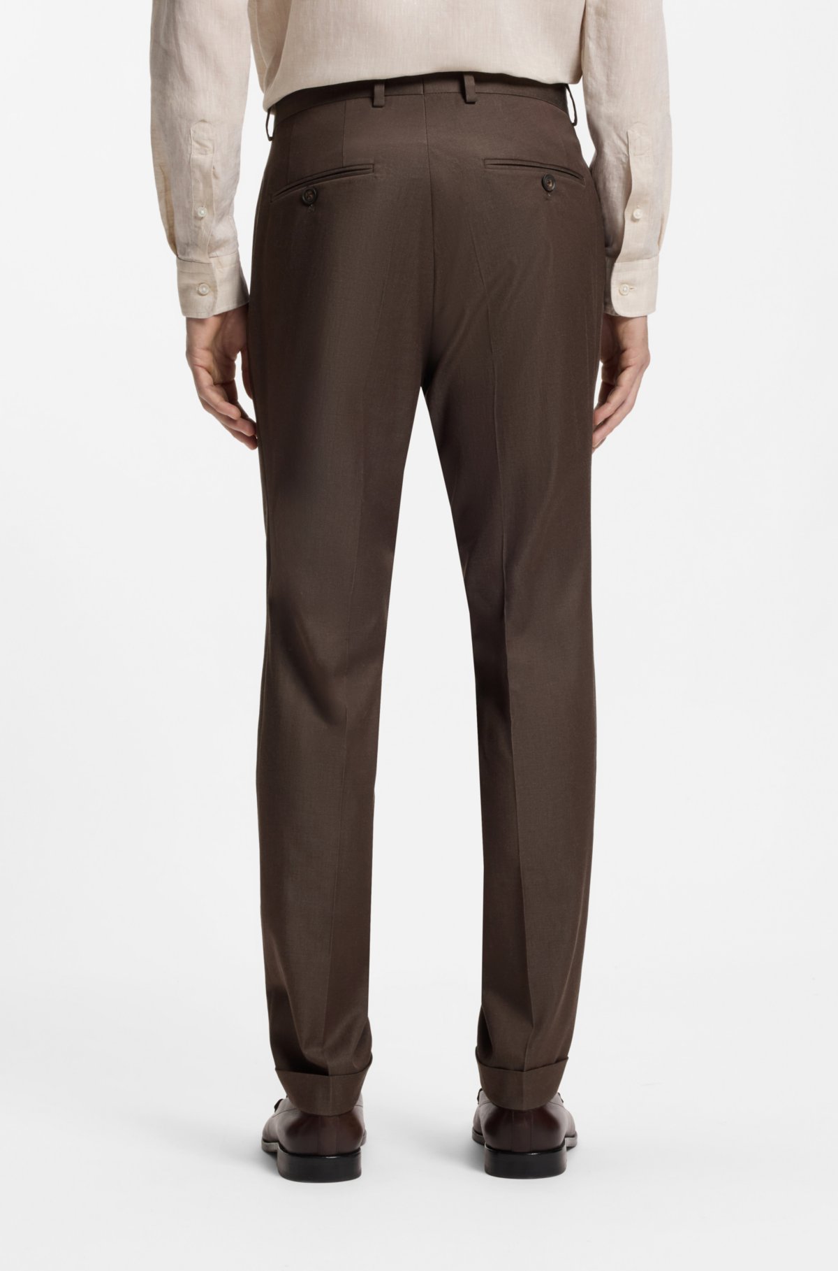 Two-piece slim-fit suit in stretch cotton