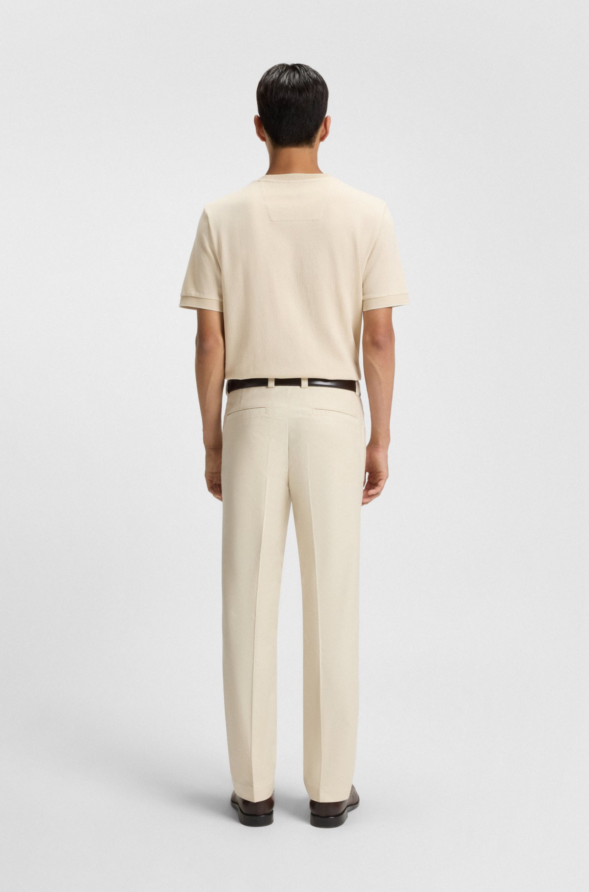 Mercerised-cotton T-shirt with two-tone structure