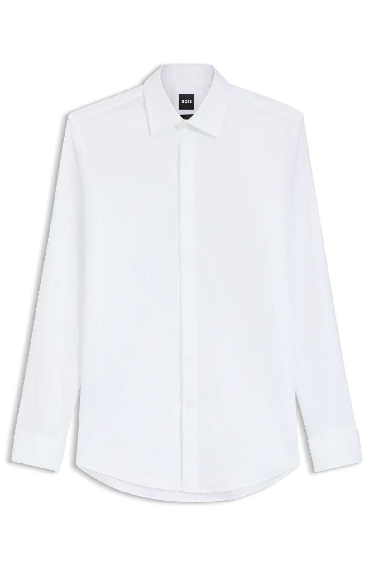 Easy-iron slim-fit shirt in stretch-cotton poplin