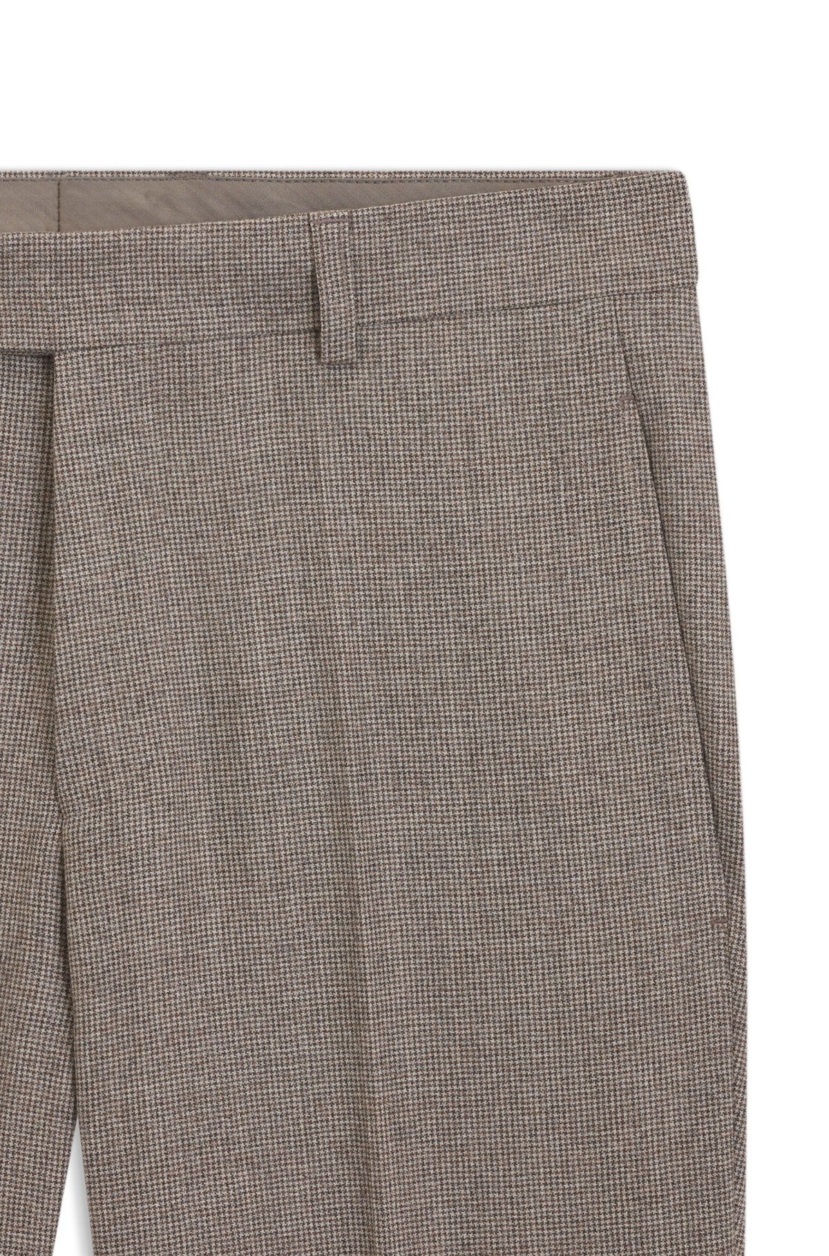 Micro-patterned tapered-fit trousers in virgin wool