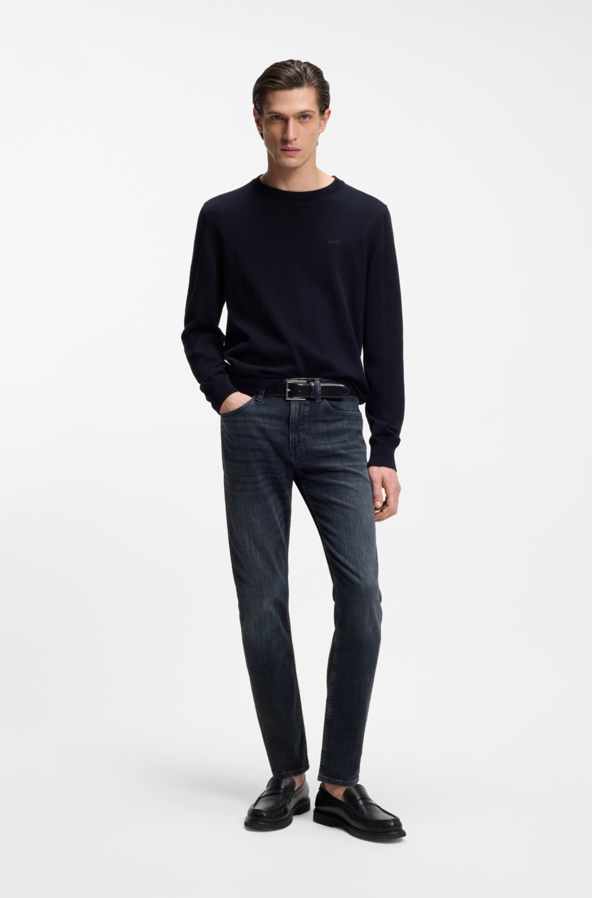 Delaware slim-fit jeans in blue mechanical-stretch denim