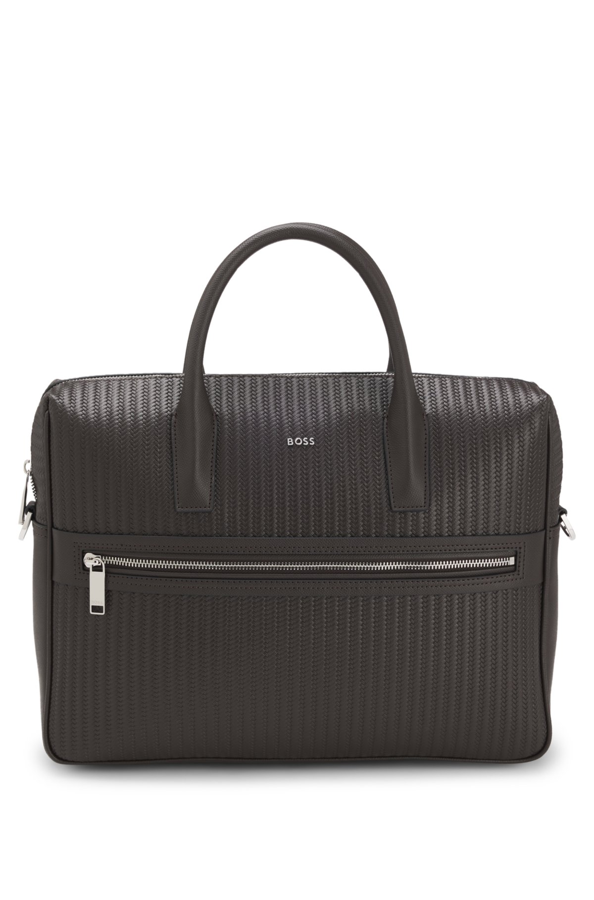 Document case with embossed pattern