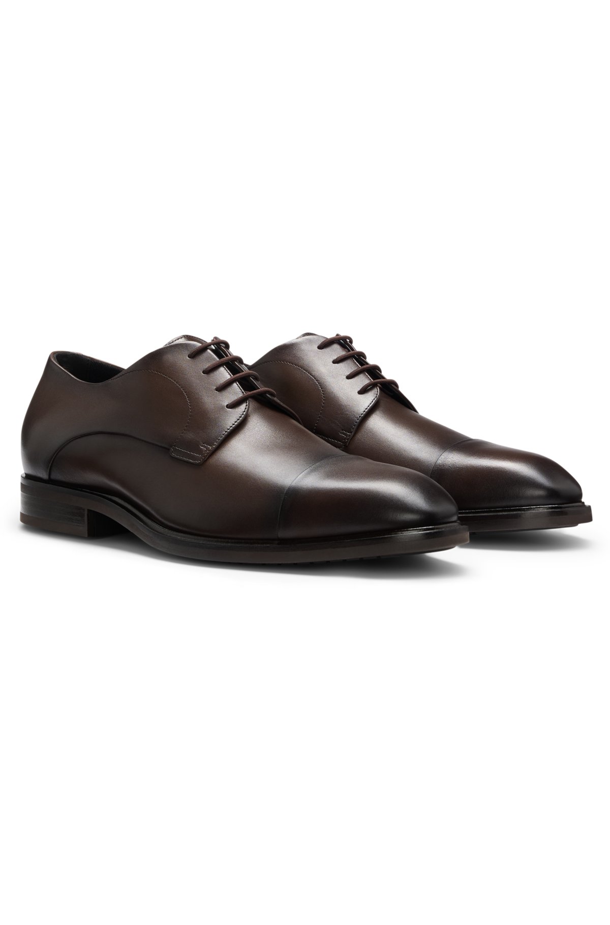 Cap-toe Derby shoes in leather
