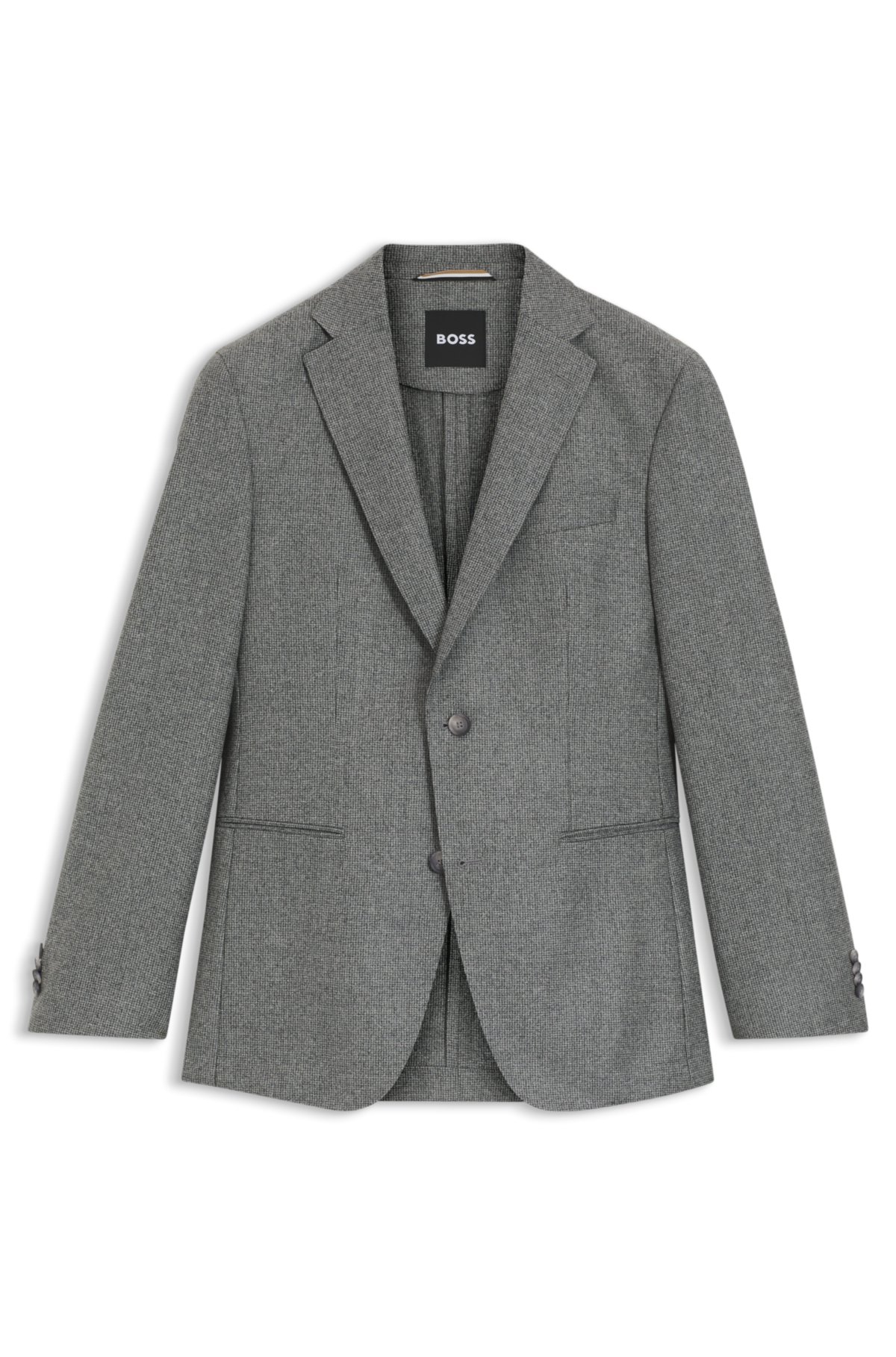 Micro-patterned slim-fit jacket in virgin wool