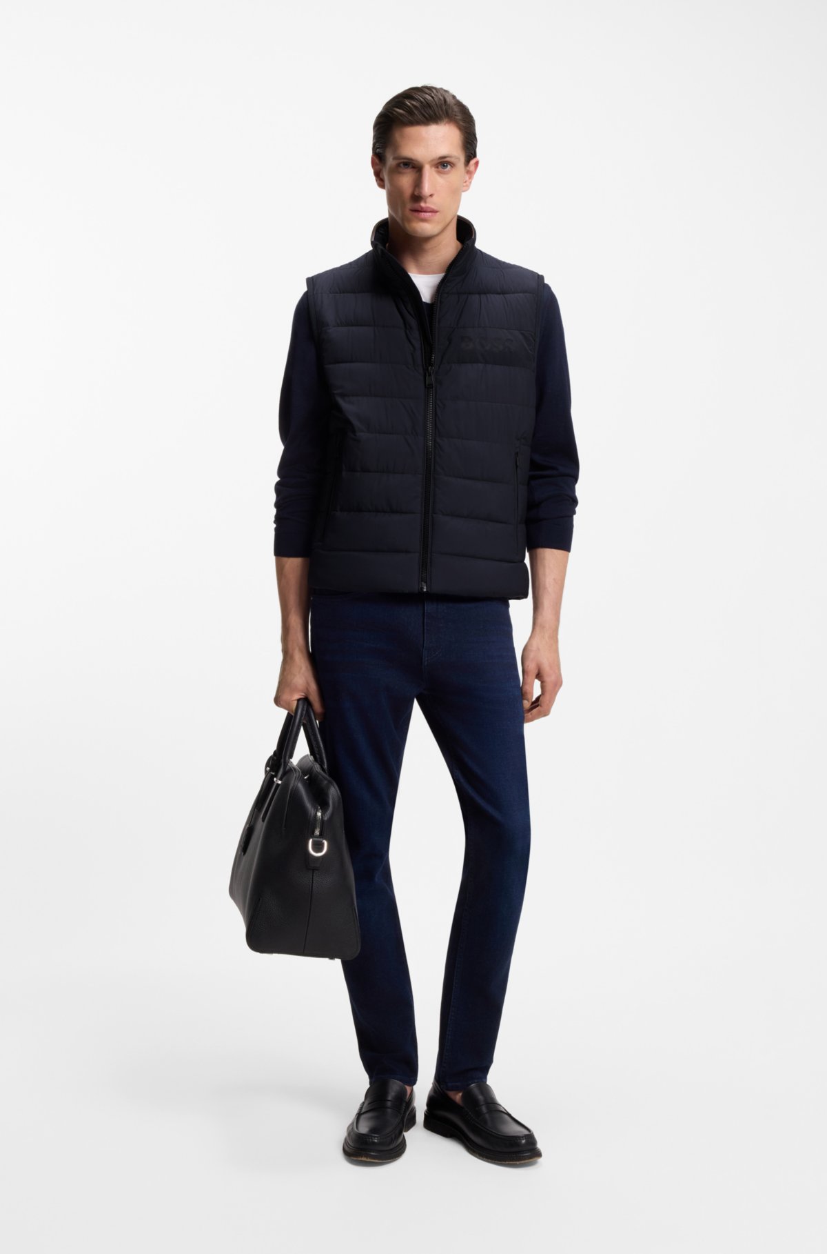 Tonal-logo gilet with water-repellent finish