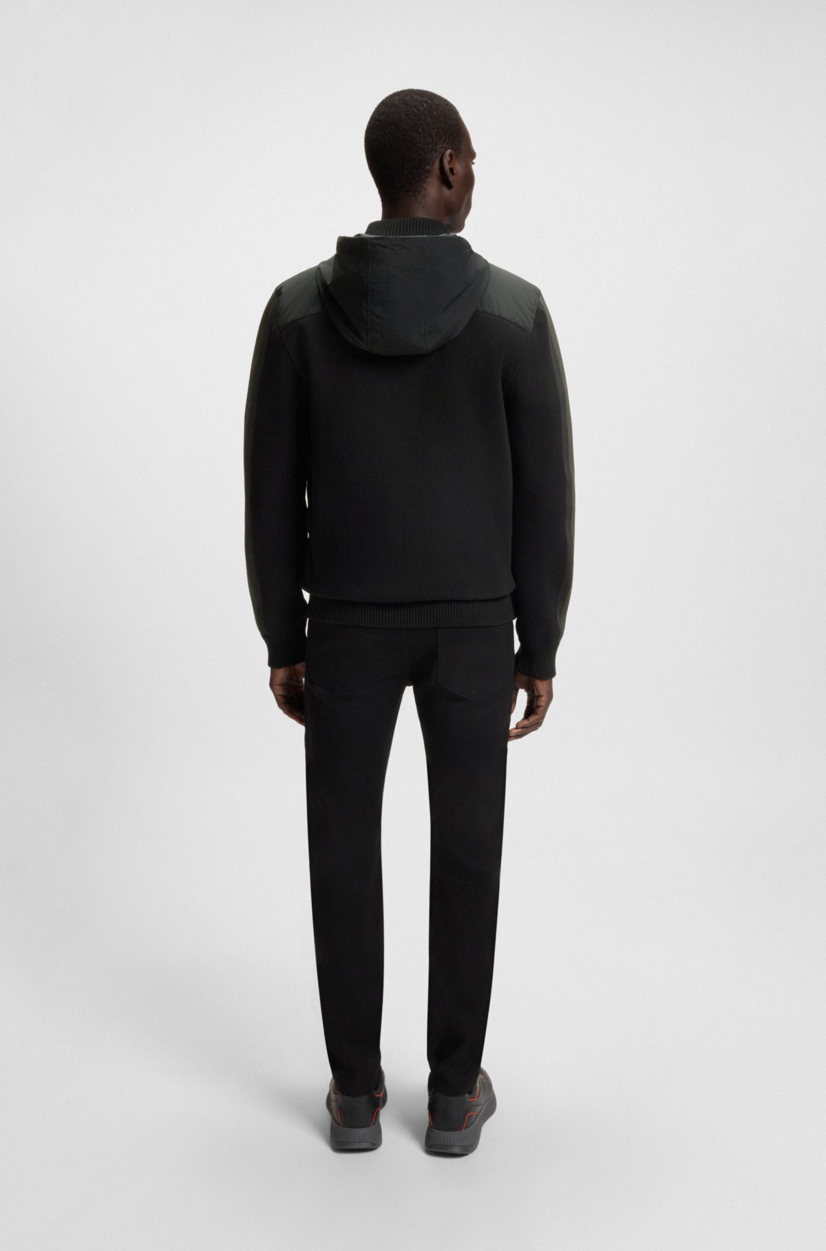 Porsche x BOSS knitted jacket with sleeve stripes