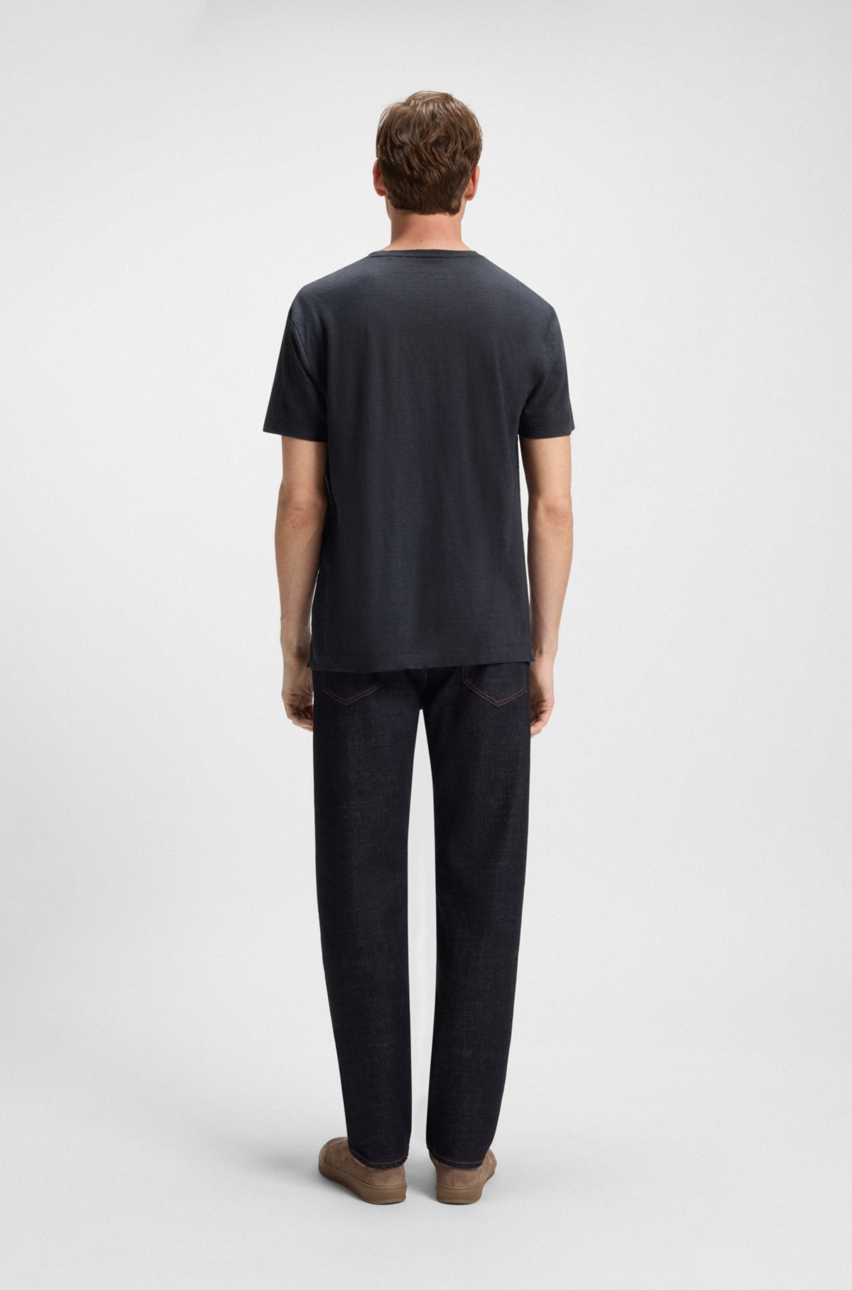 BECKHAM x BOSS T-shirt in soft linen