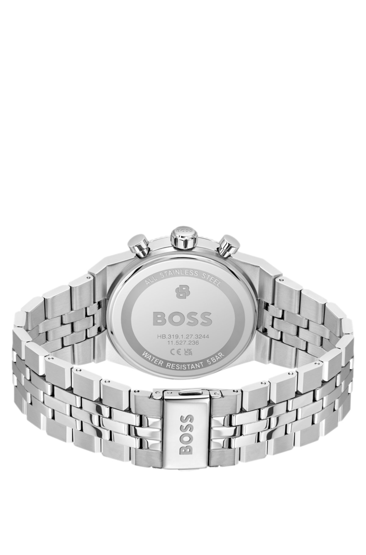Candor black-dial chronograph watch with fluted bezel
