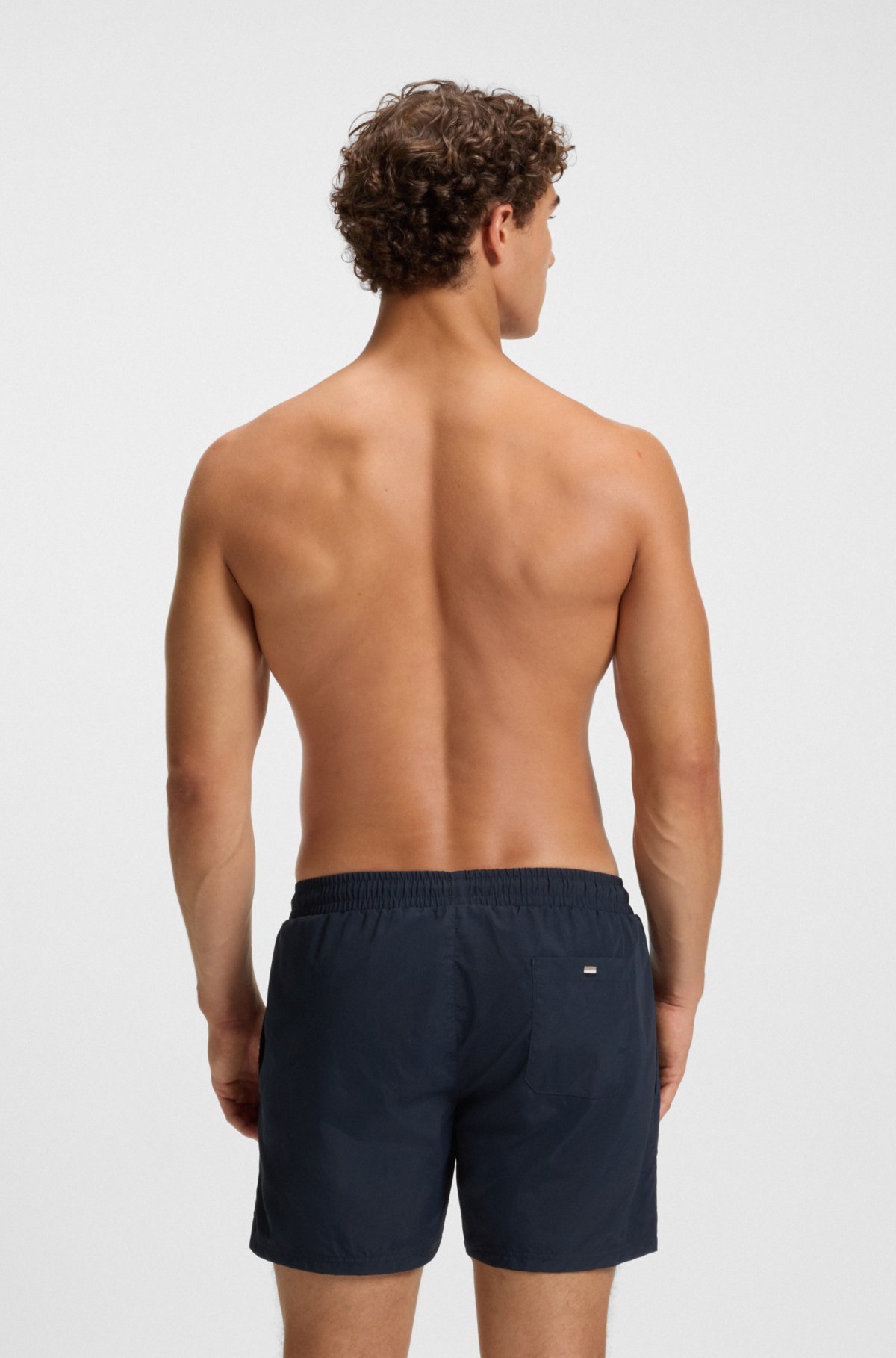 Swim shorts with foil-print logo