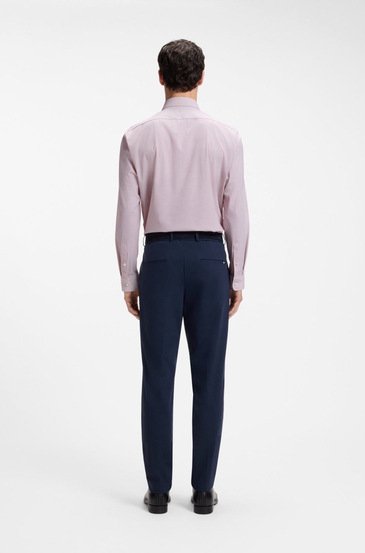Printed regular-fit shirt in performance-stretch jersey