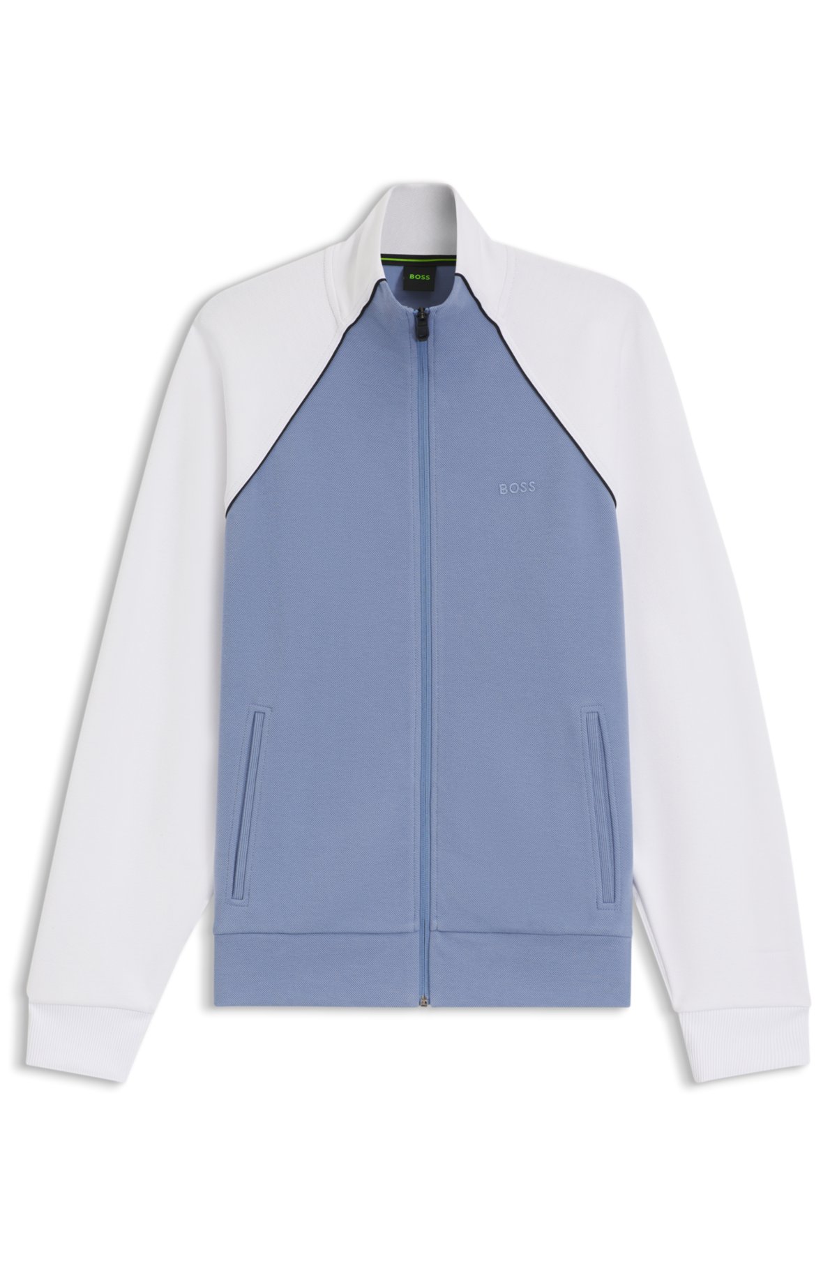 Contrast-piping sweatshirt in a cotton blend