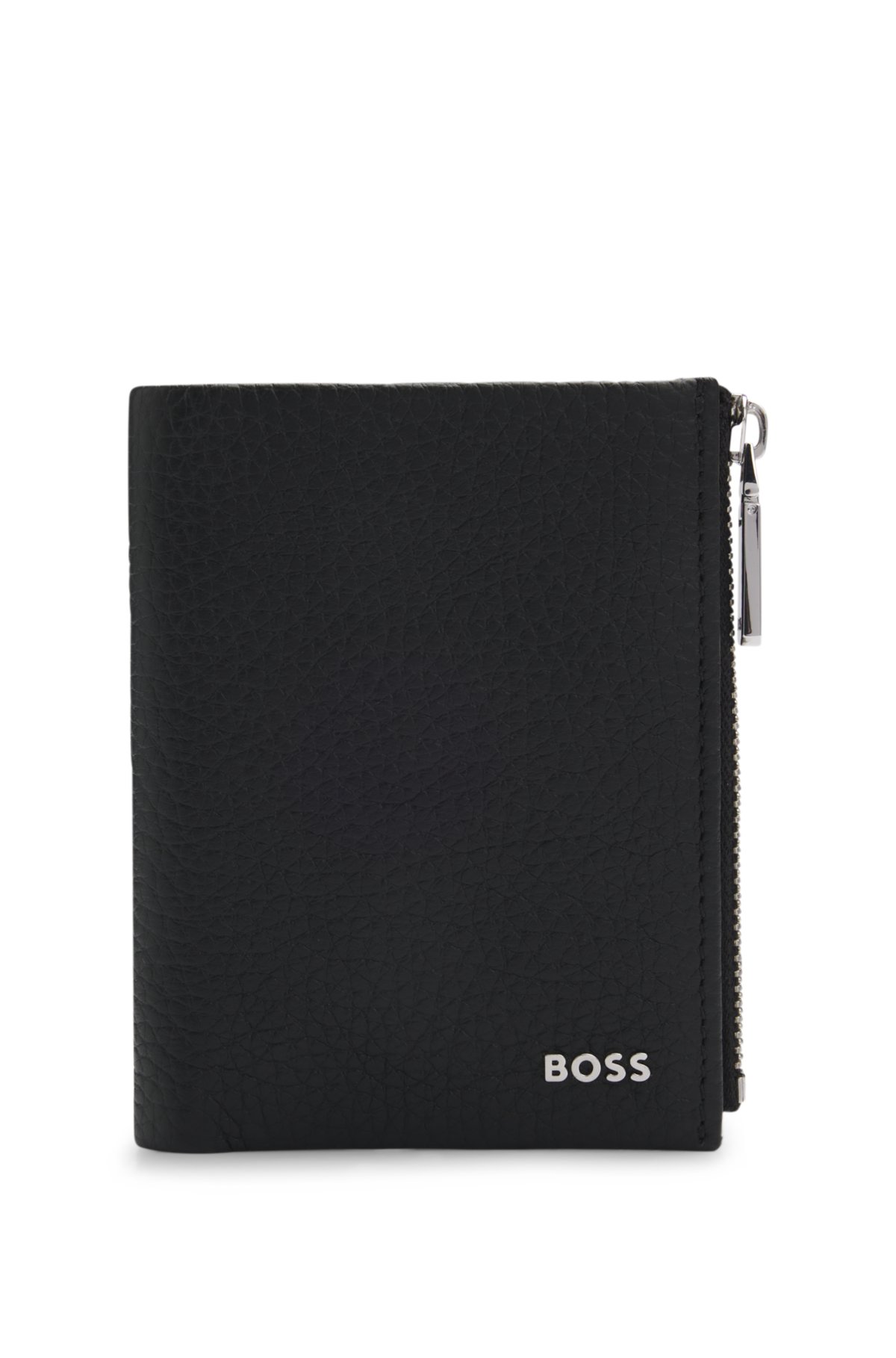 Logo-lettering wallet in grained leather