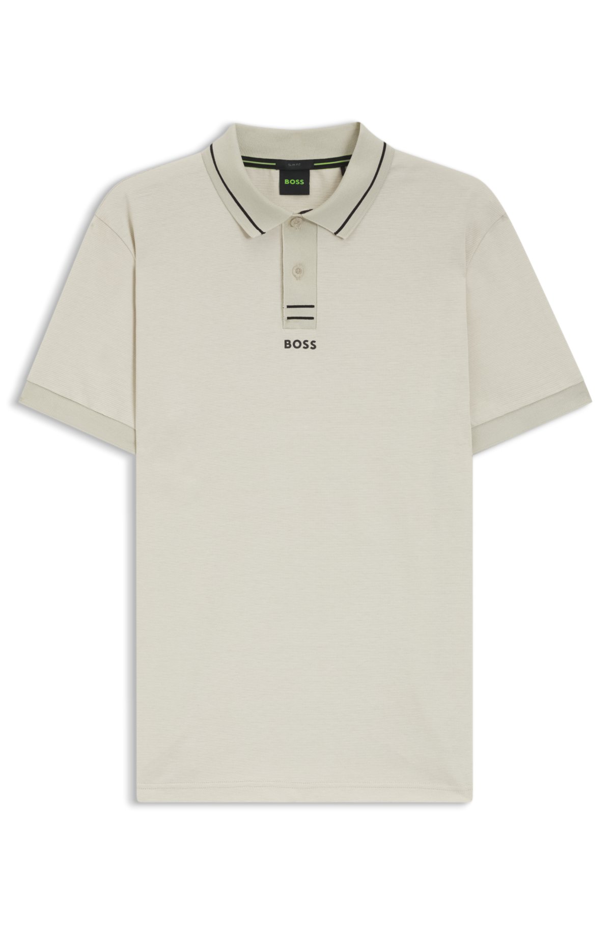 Centred-logo slim-fit polo shirt in cotton piqué