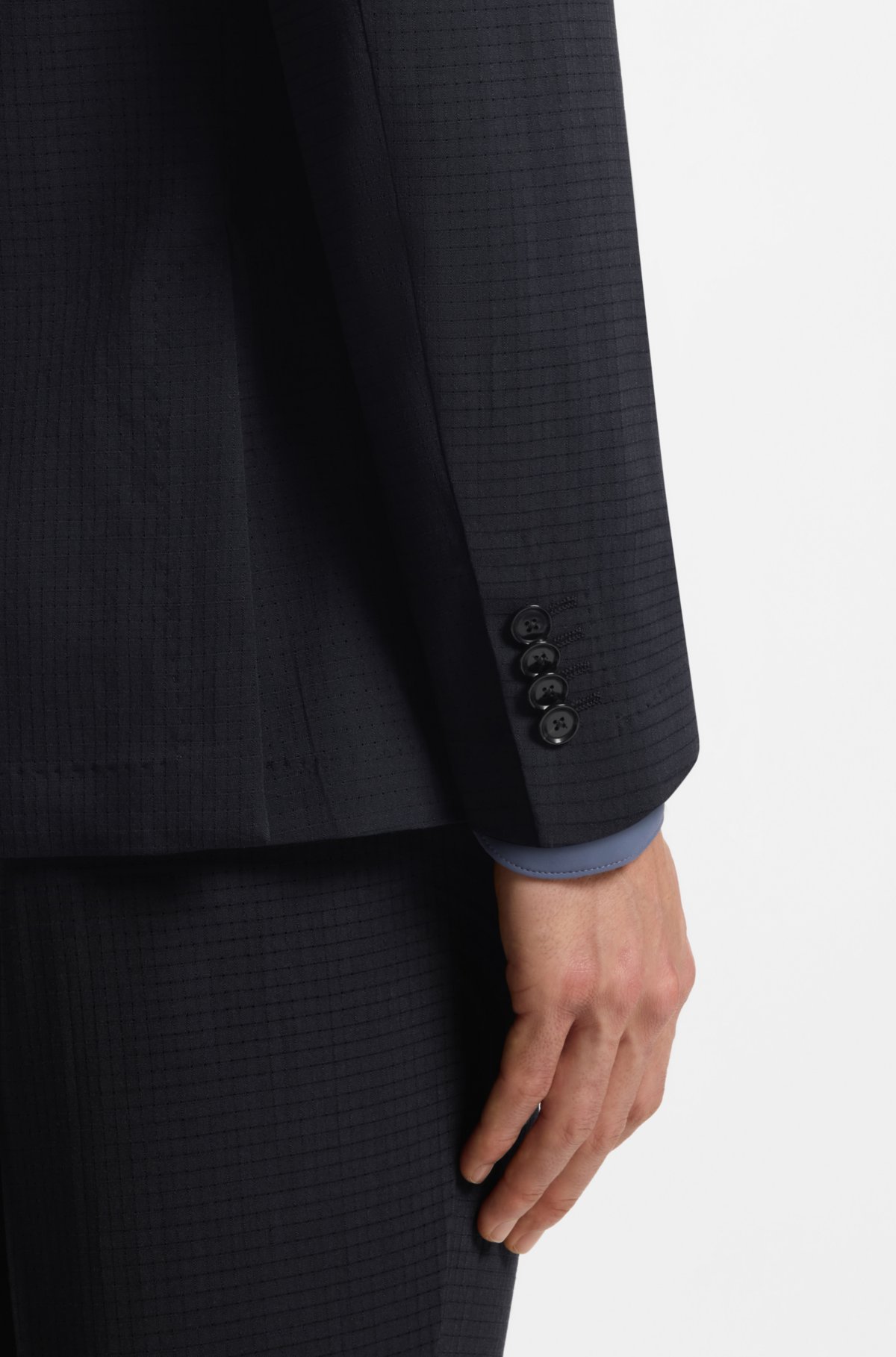 Patterned slim-fit jacket in a wool blend