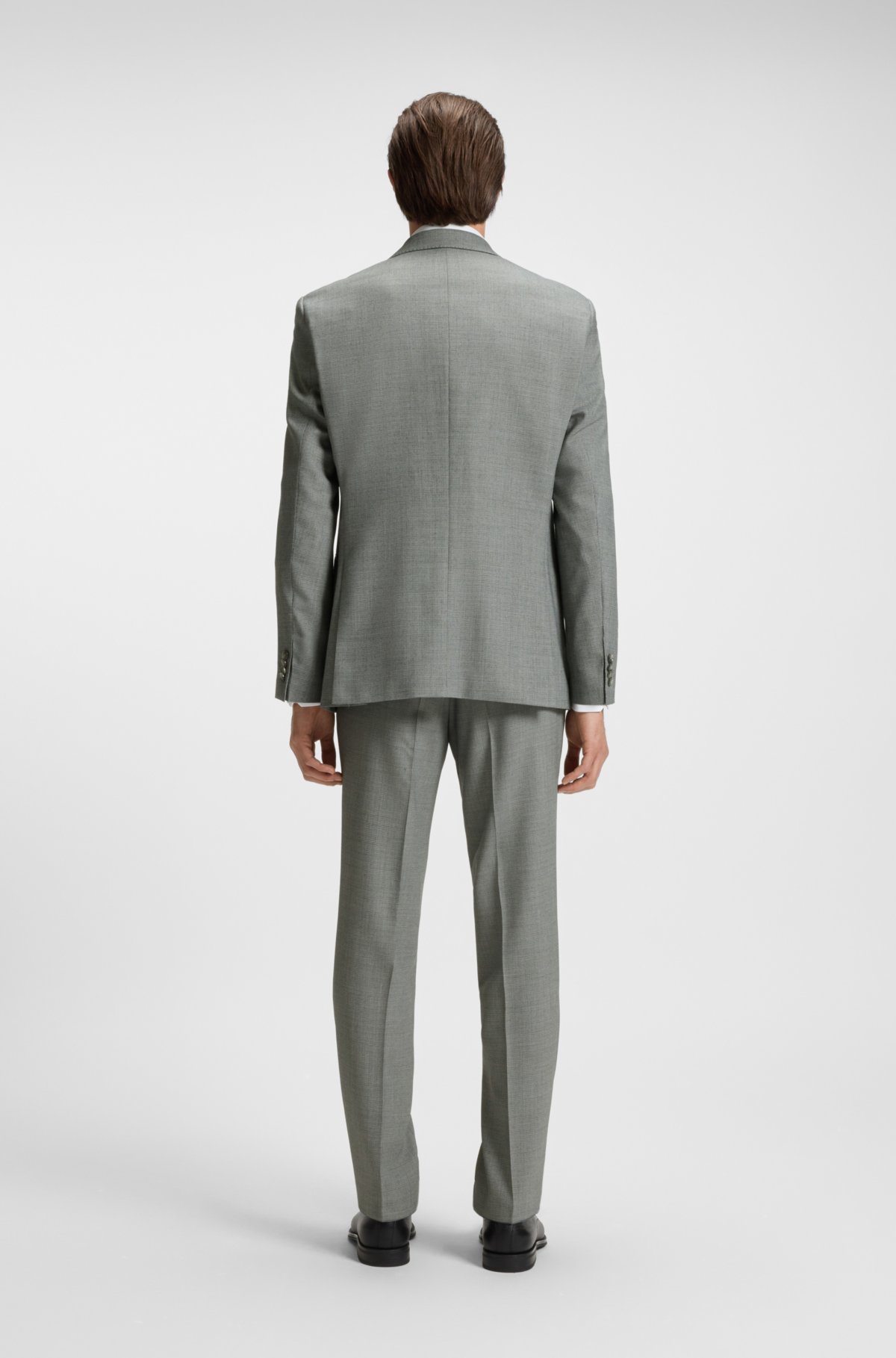 Two-piece regular-fit suit in patterned stretch cloth