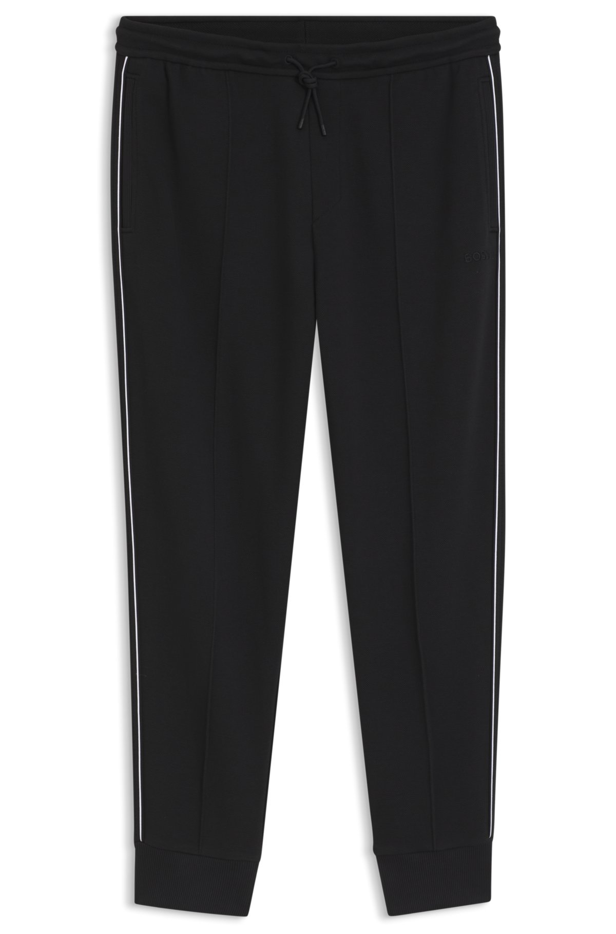 Piping-detail tracksuit bottoms in a cotton blend