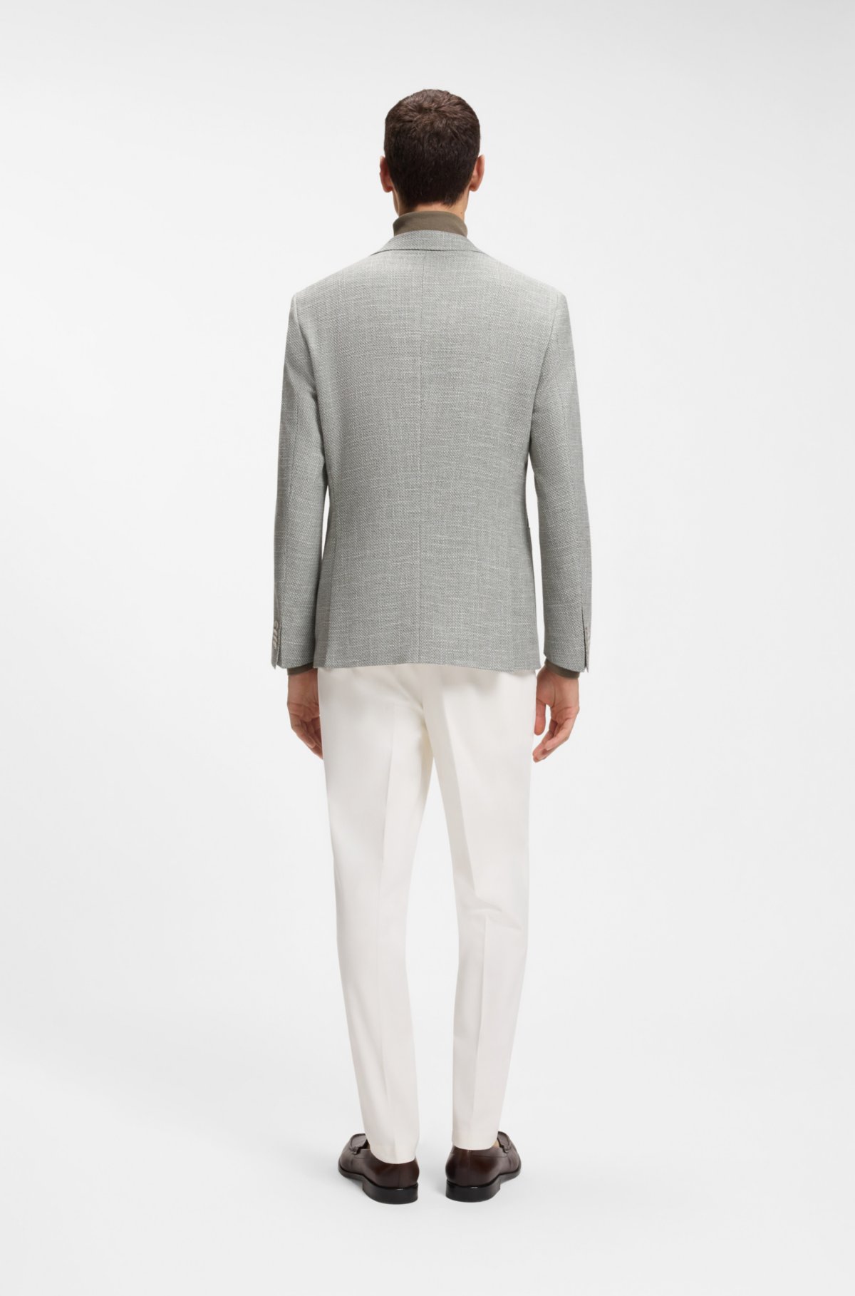 Patterned regular-fit jacket in a cotton blend