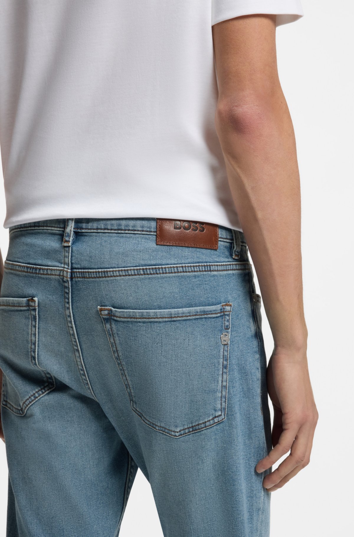 Pure-blue slim-fit jeans in comfort-stretch denim