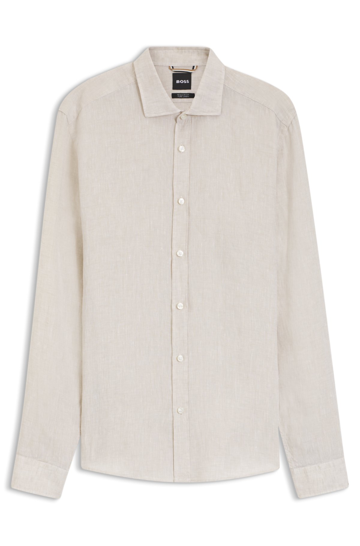 Regular-fit shirt in washed linen