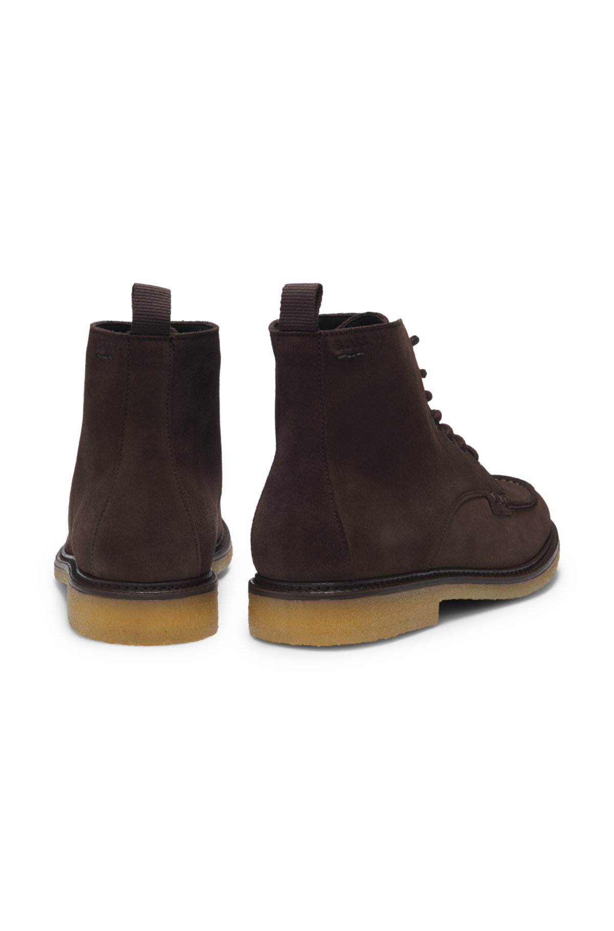 Crepe-outsole half boots in suede