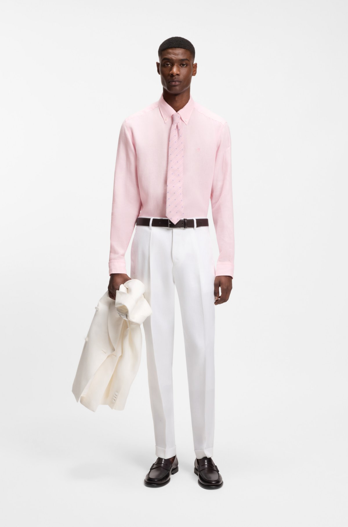 Regular-fit shirt in linen