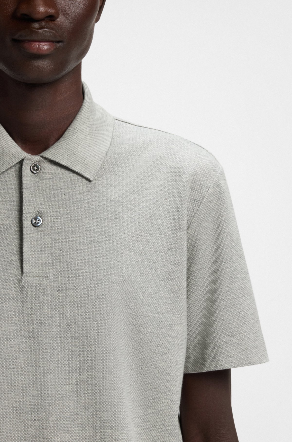 Cotton-silk polo shirt in a regular fit