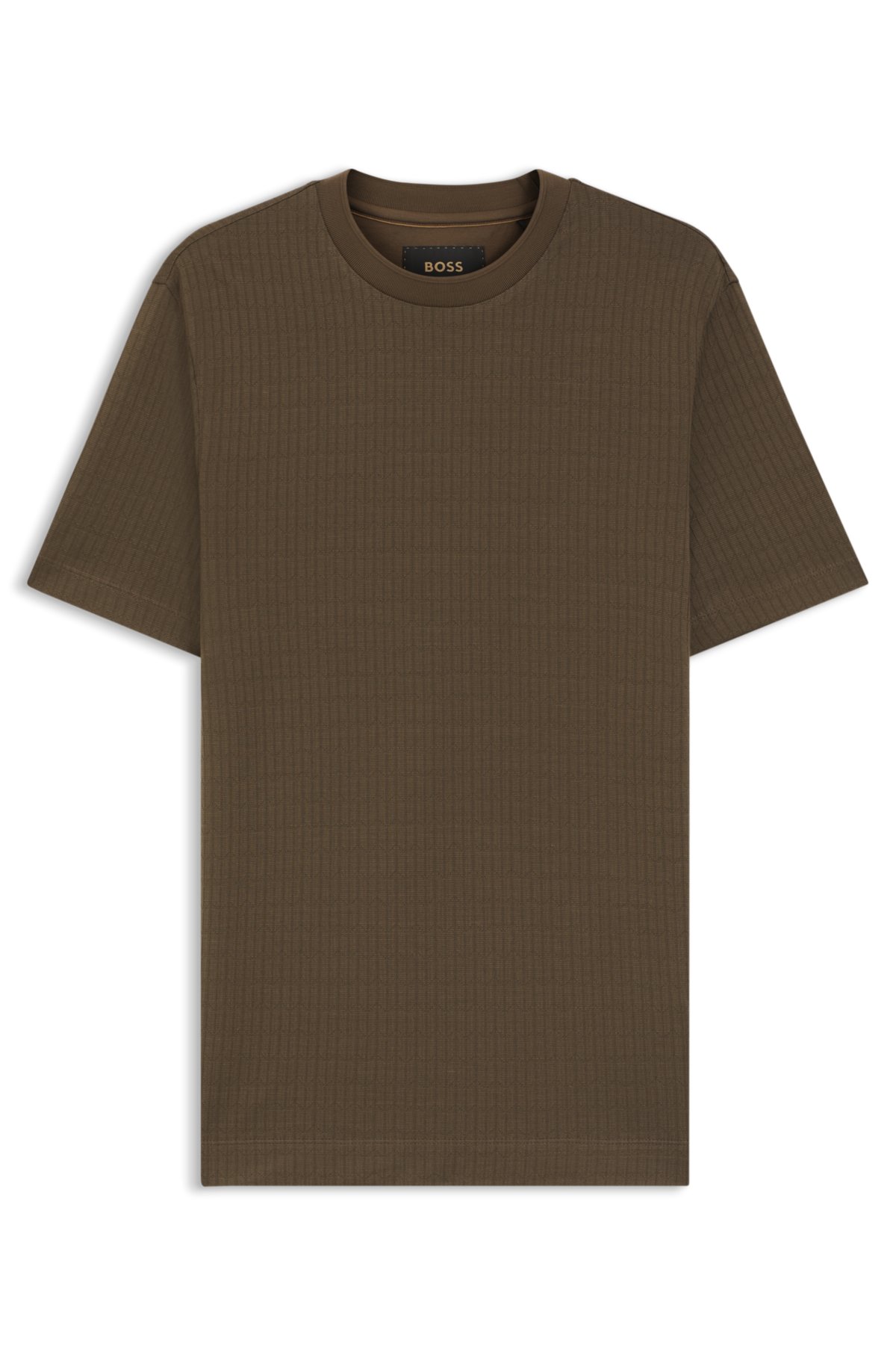 Cotton-silk T-shirt with geometric jacquard