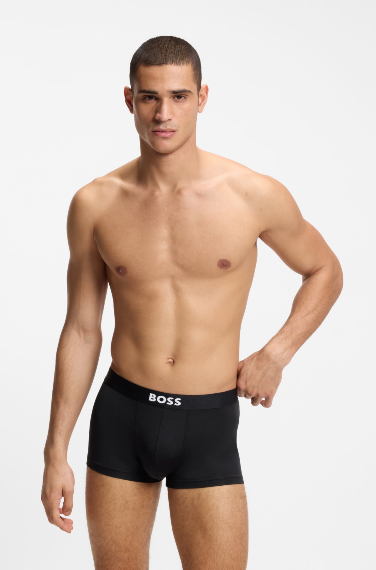Three-pack of stretch-microfibre trunks