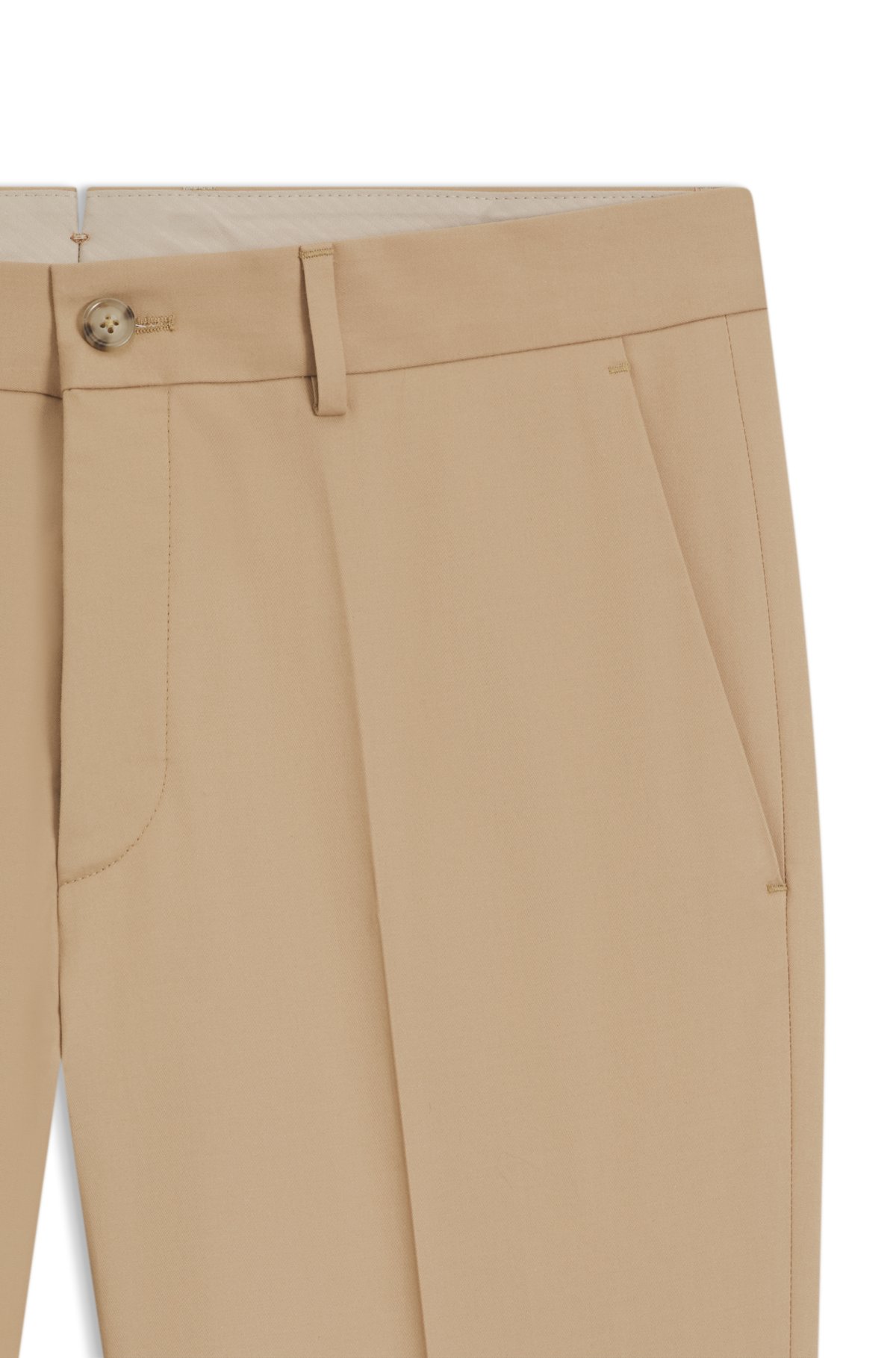 Slim-fit trousers in cotton, silk and stretch