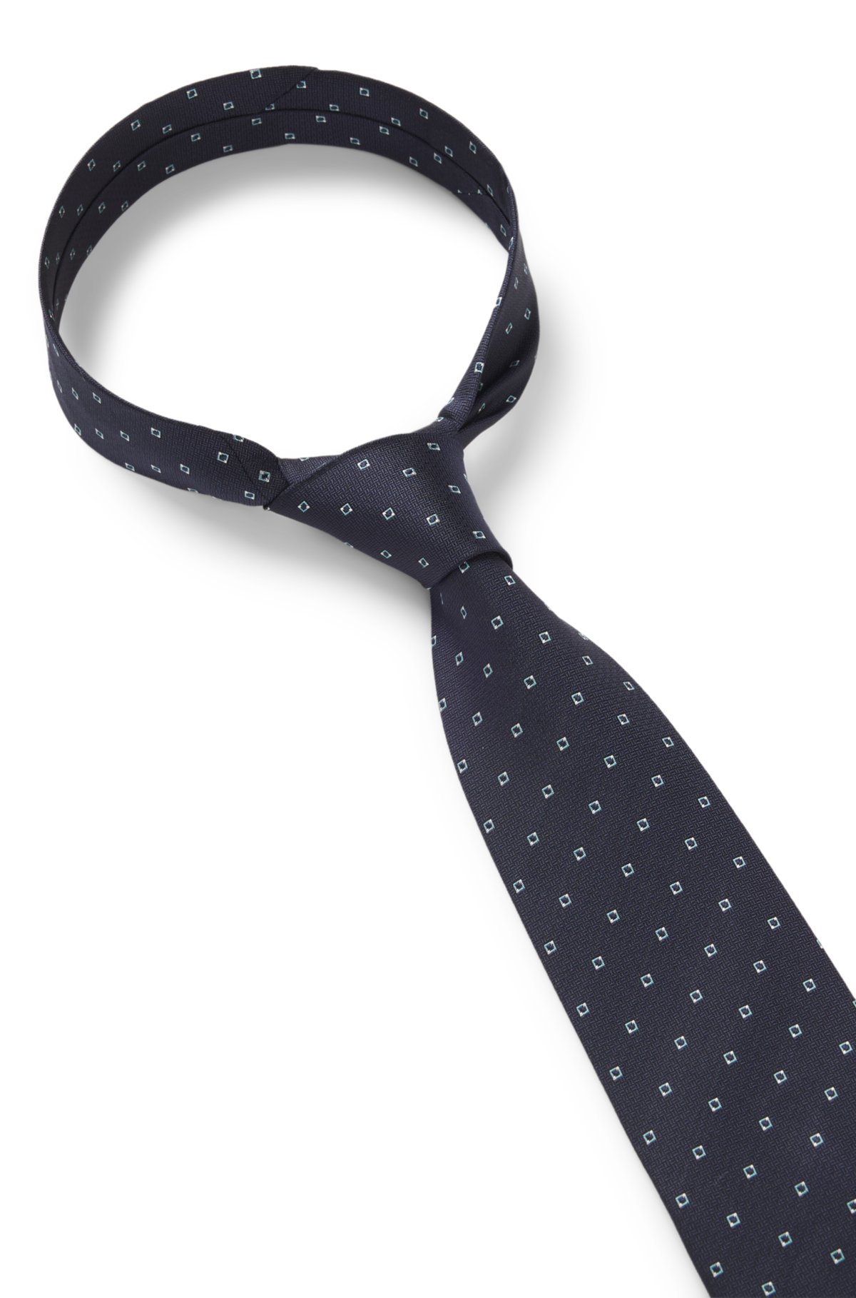 Jacquard-pattern tie in silk