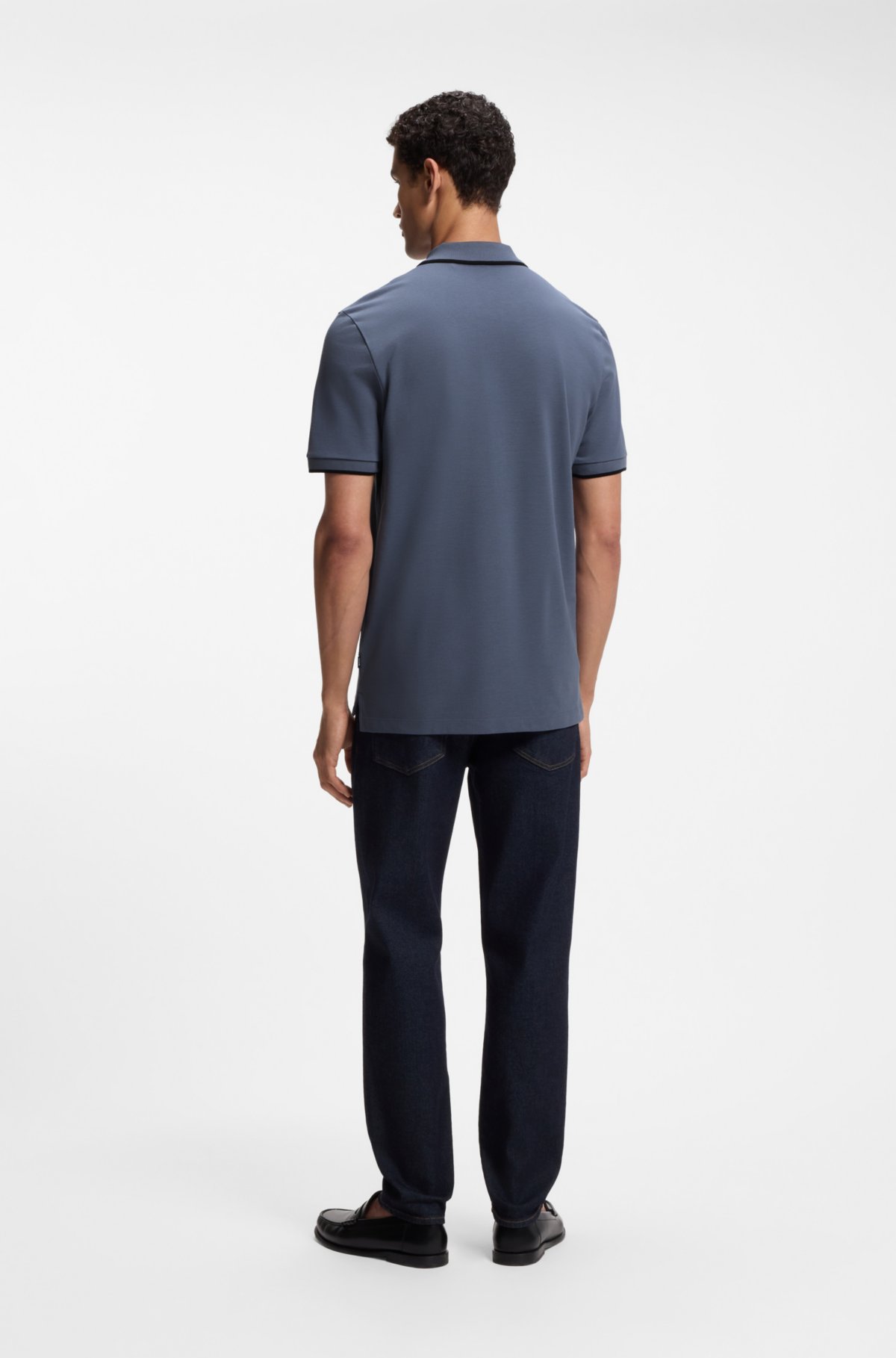 Cotton-piqué polo shirt with contrast tipping