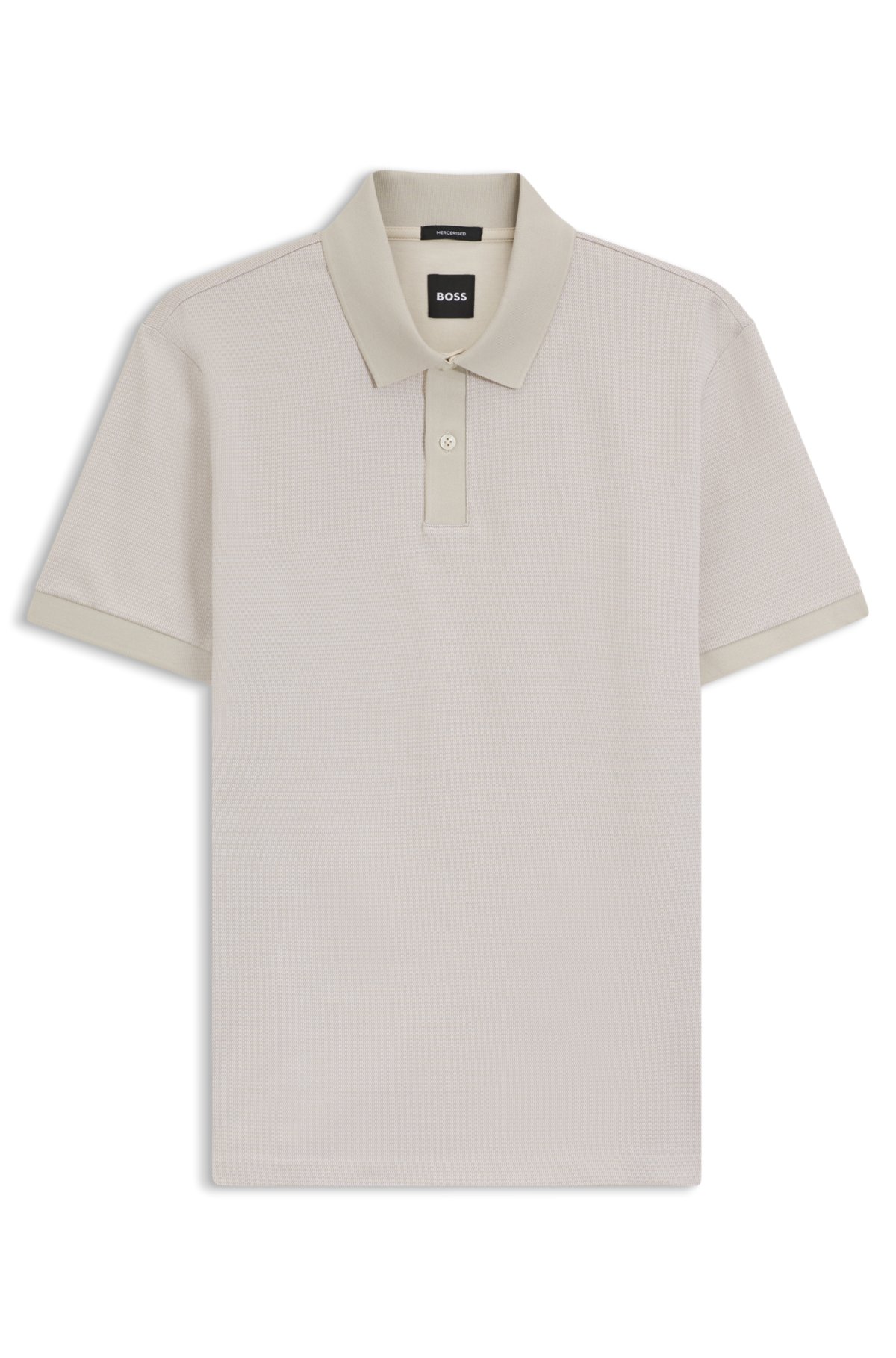 Micro-pattern polo shirt in mercerised cotton