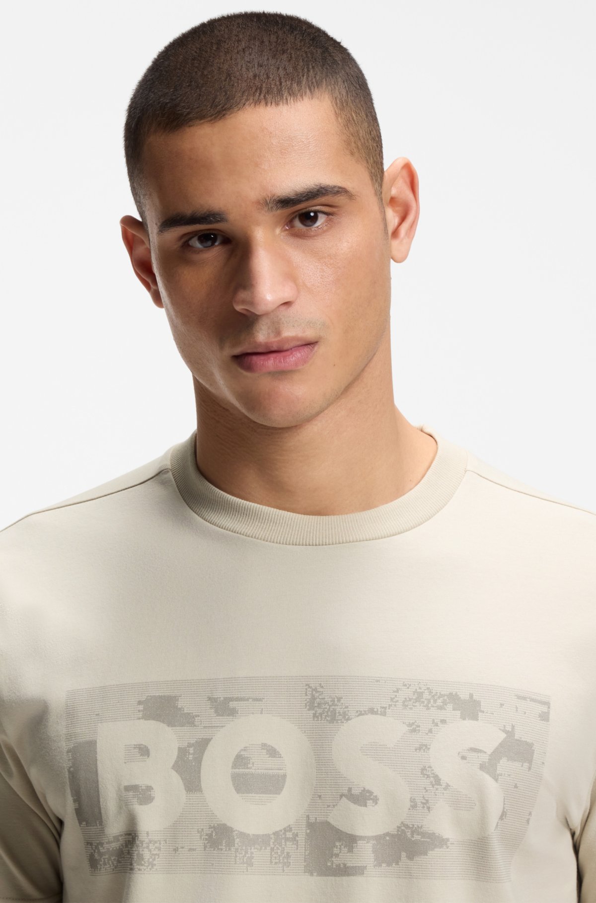 Logo-artwork T-shirt in stretch cotton