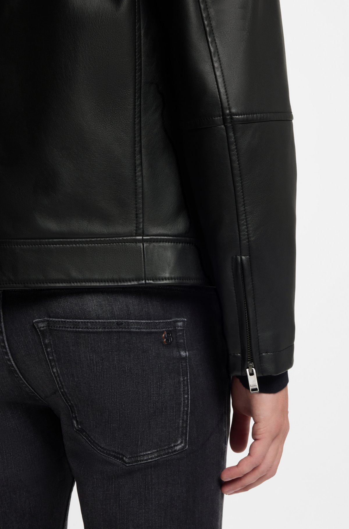 Nappa-leather jacket in a regular fit
