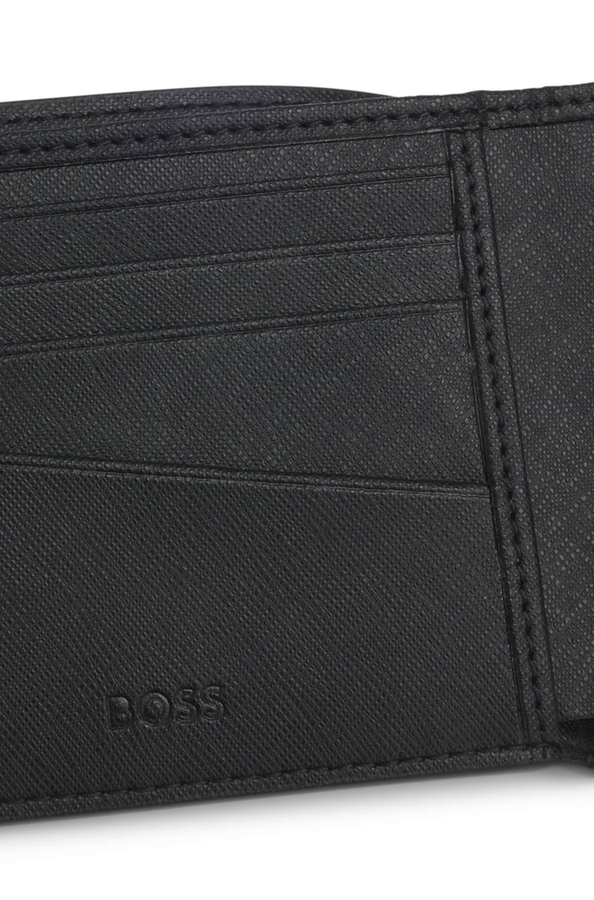 Billfold wallet with perforated monogram motif