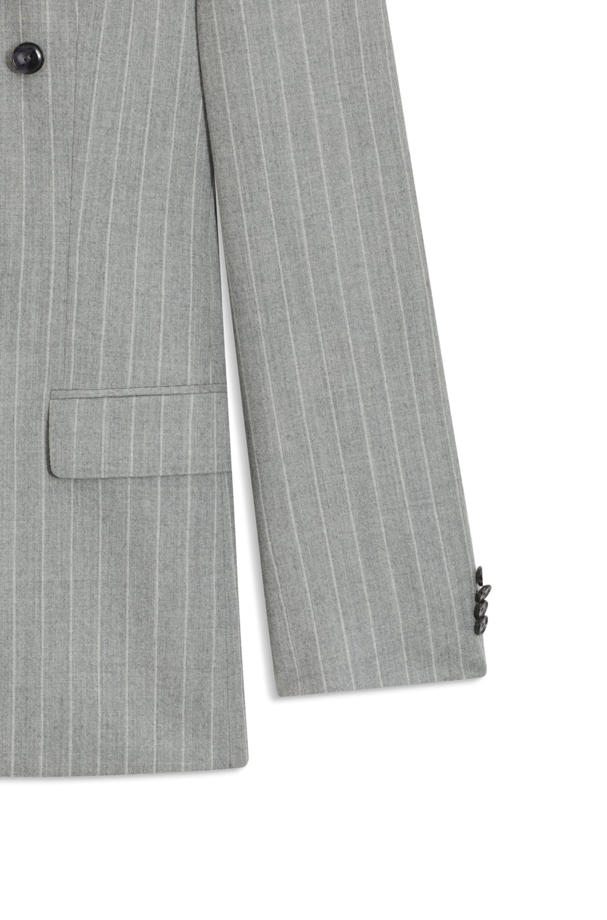 Two-piece slim-fit suit in striped virgin wool