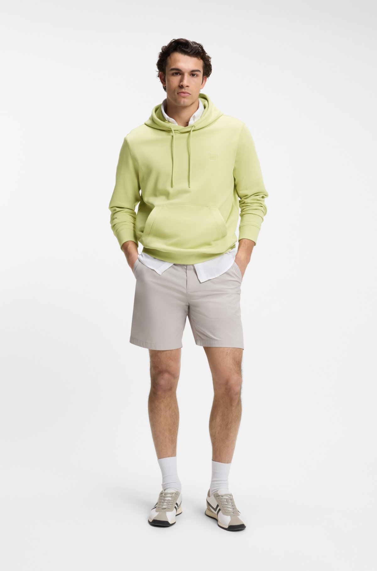 Logo-patch hoodie in cotton terry