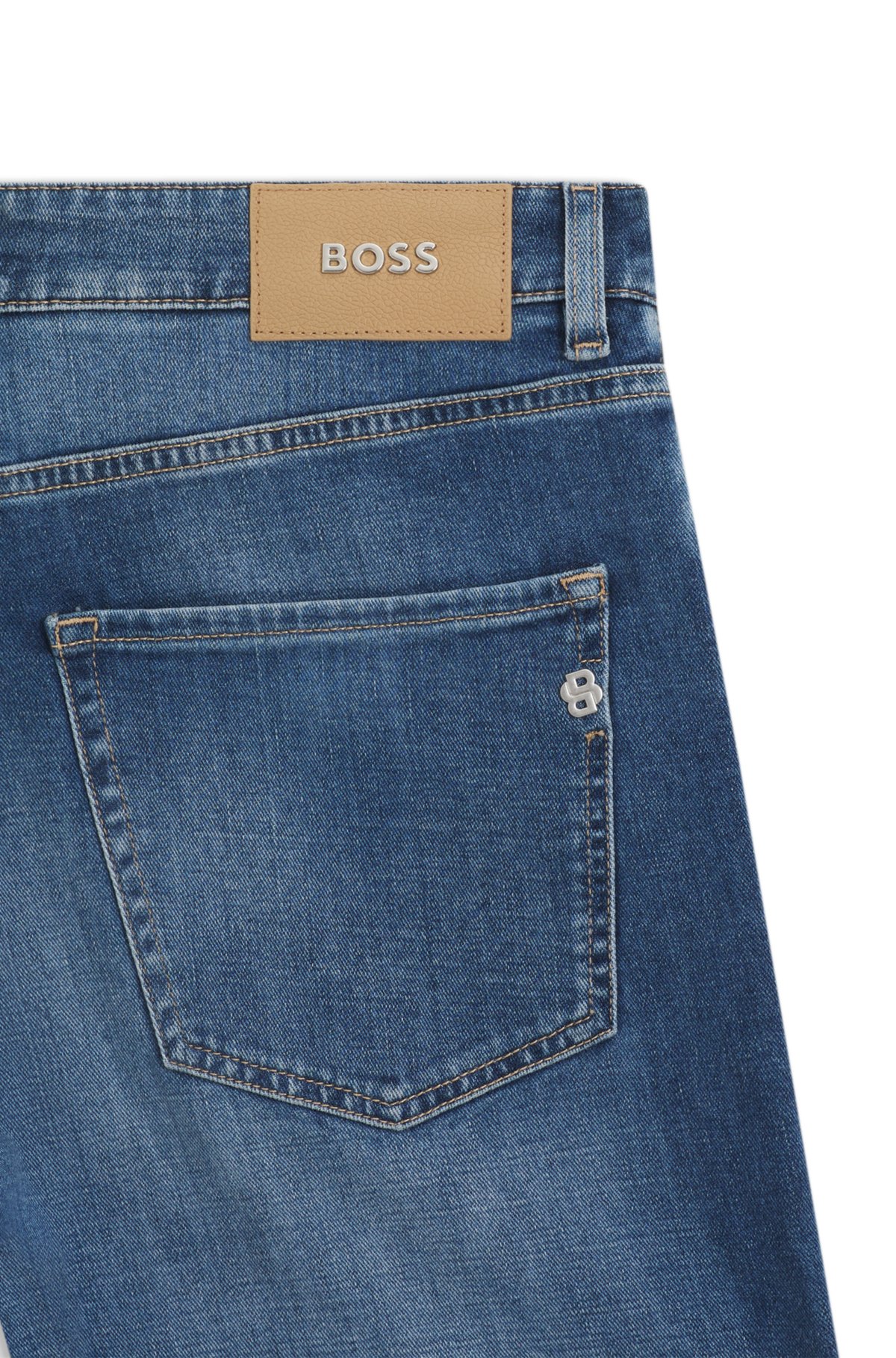 Maine blue regular-fit jeans in comfort-stretch denim