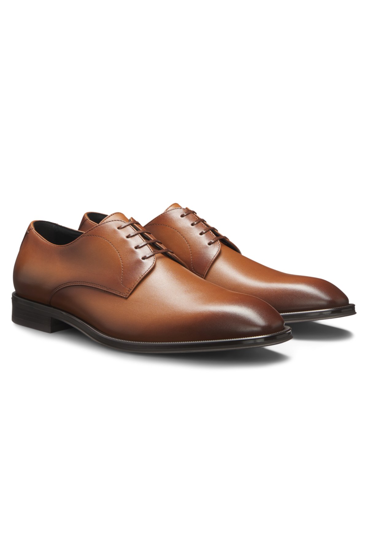 Stitching-detail Derby shoes in leather