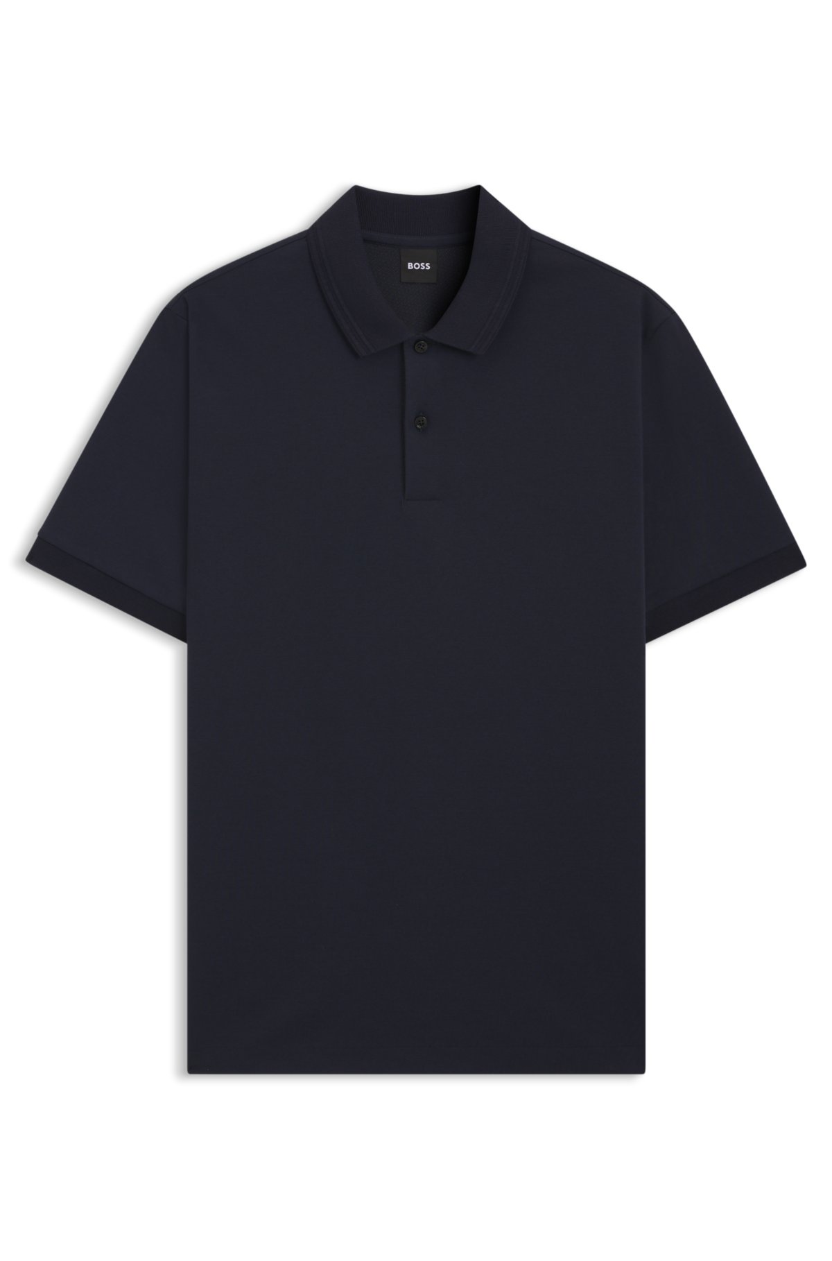 Monogram-placket polo shirt in a cotton blend