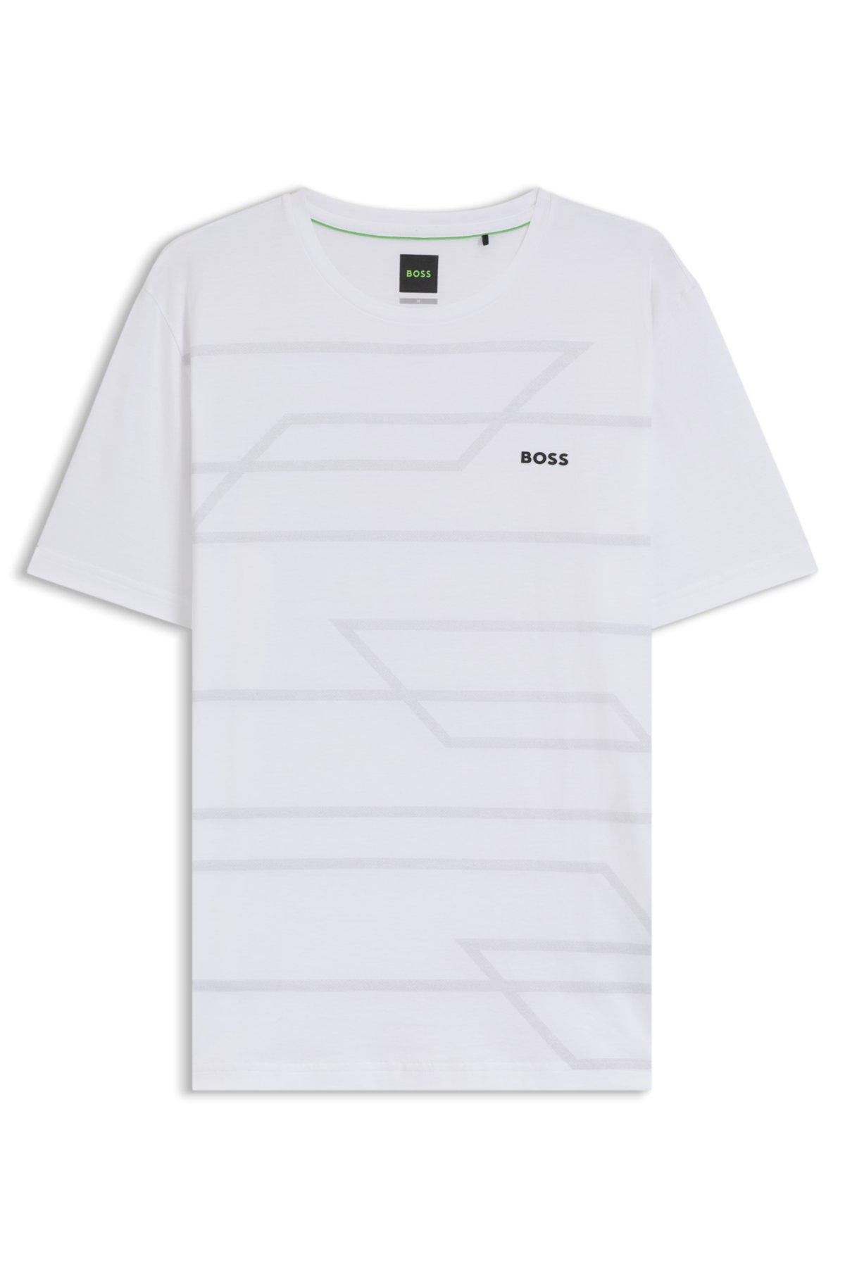 Melange-print T-shirt in cotton jersey