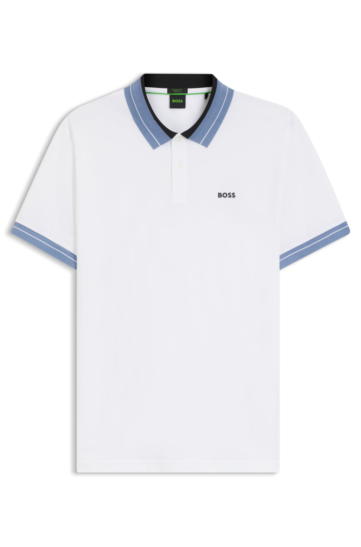 Stripe-trim polo shirt in stretch cotton