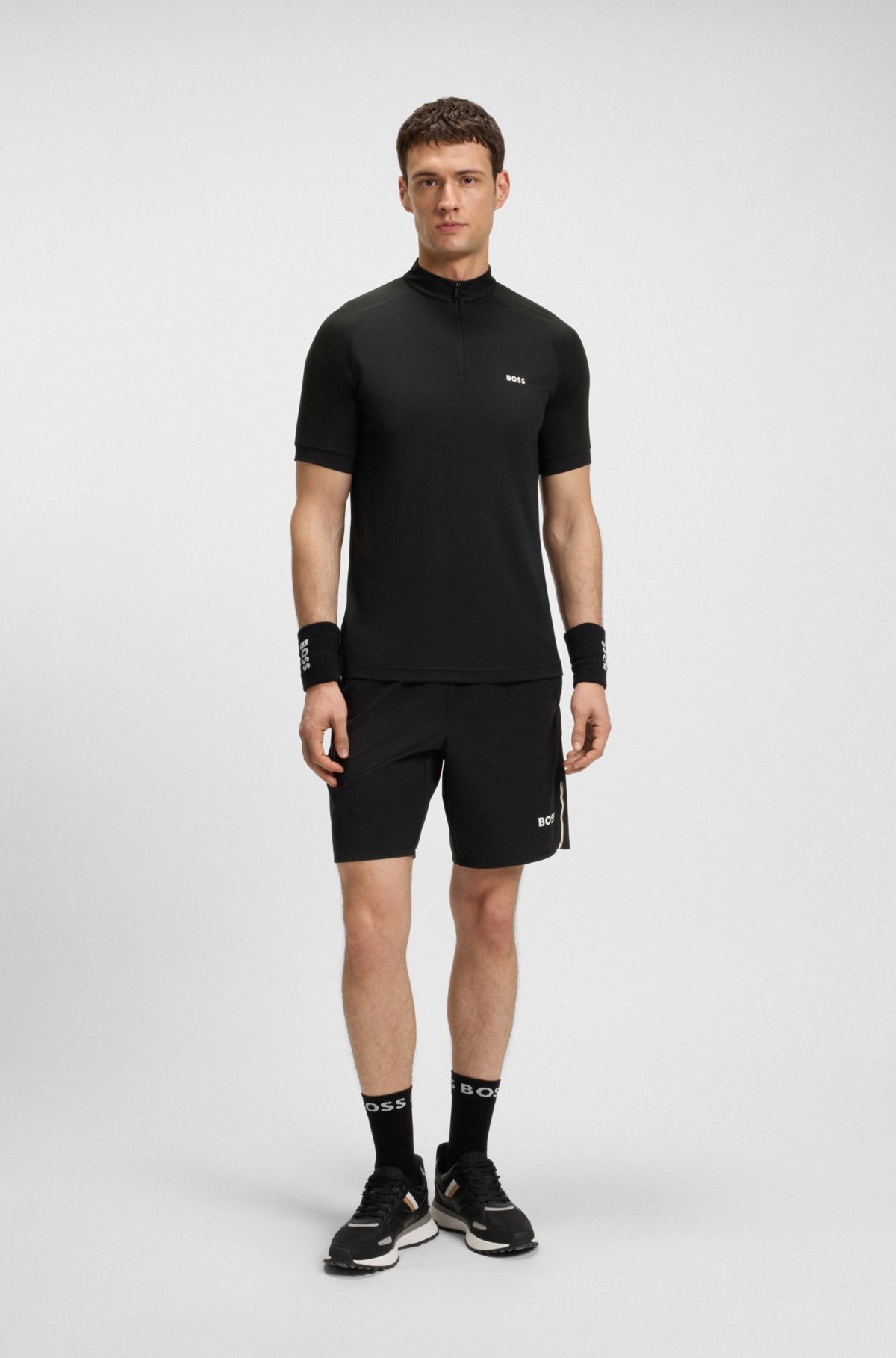 Stretch-ripstop slim-fit polo shirt with quick-dry performance