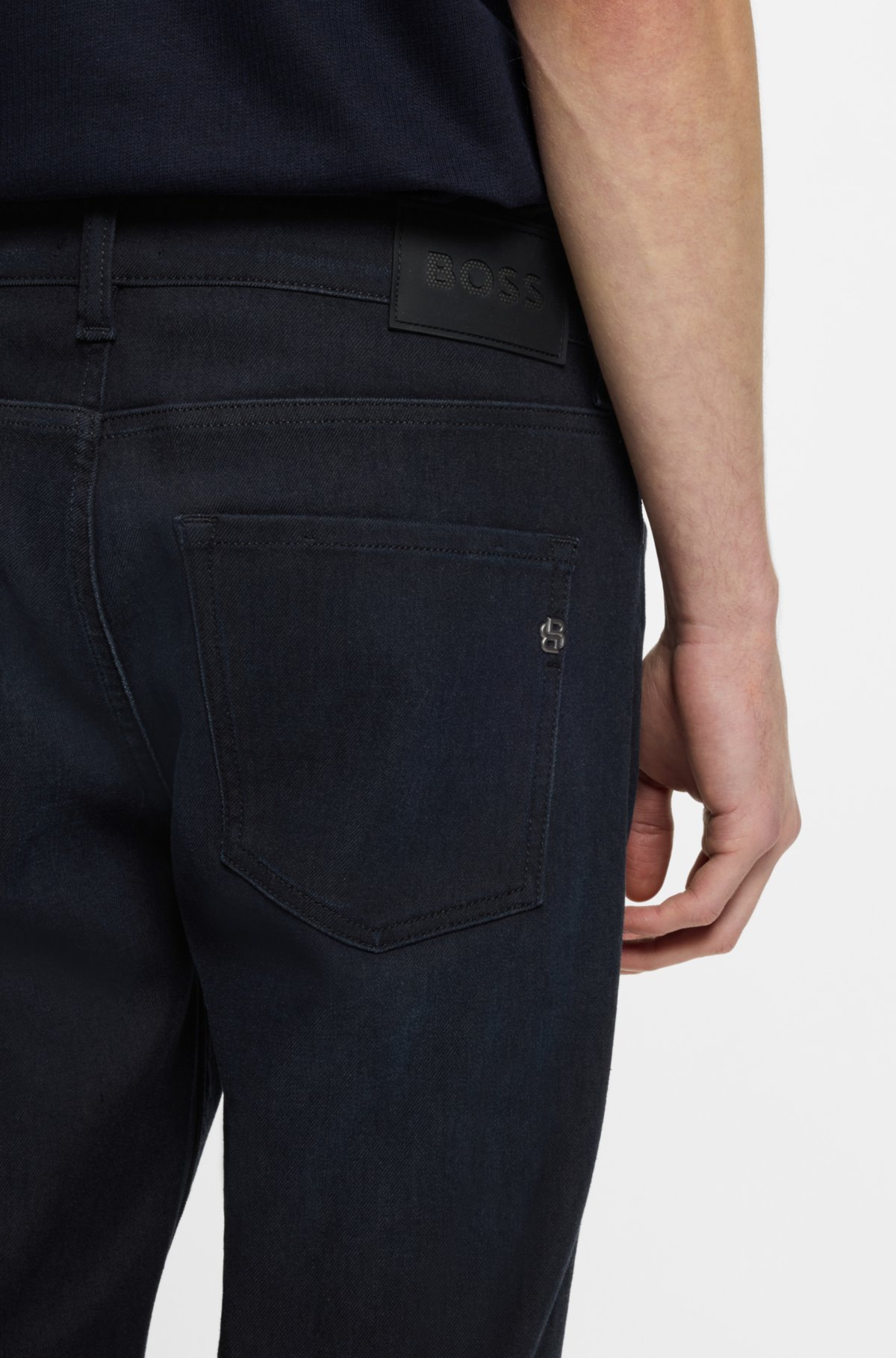 Delaware blue slim-fit jeans in knitted denim